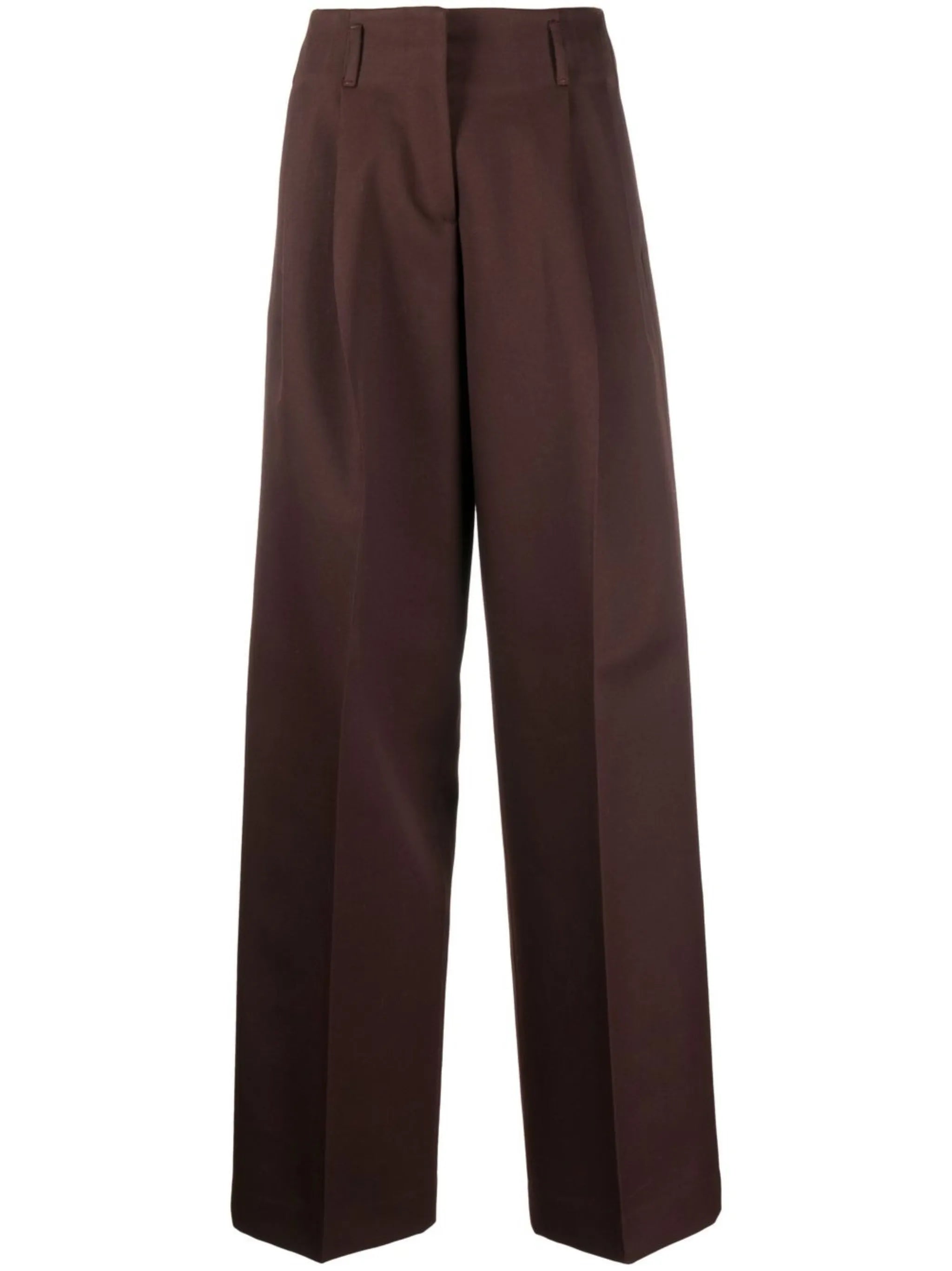 straight-leg pleat-detail trousers