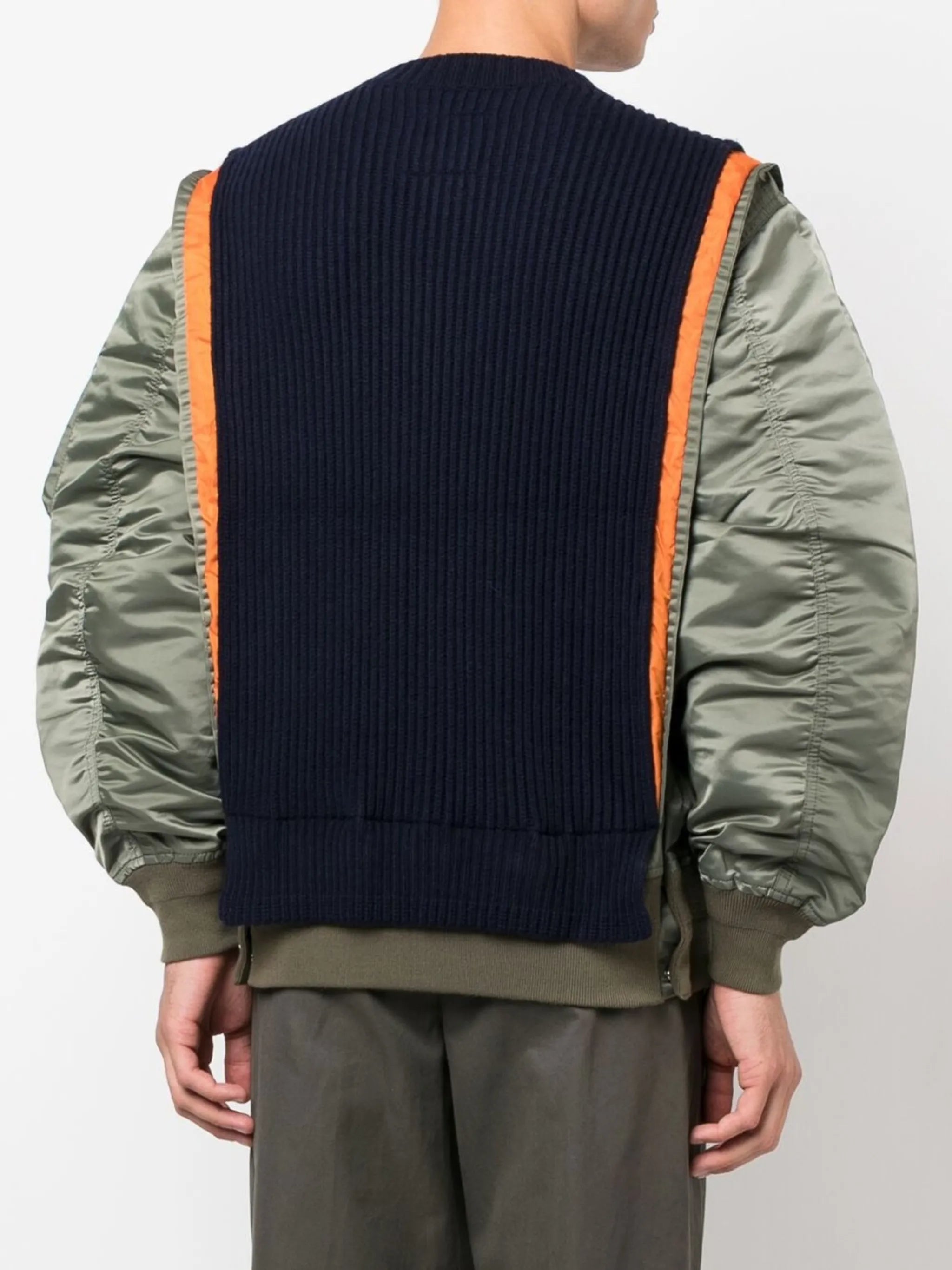 contrast wool-mix jumper