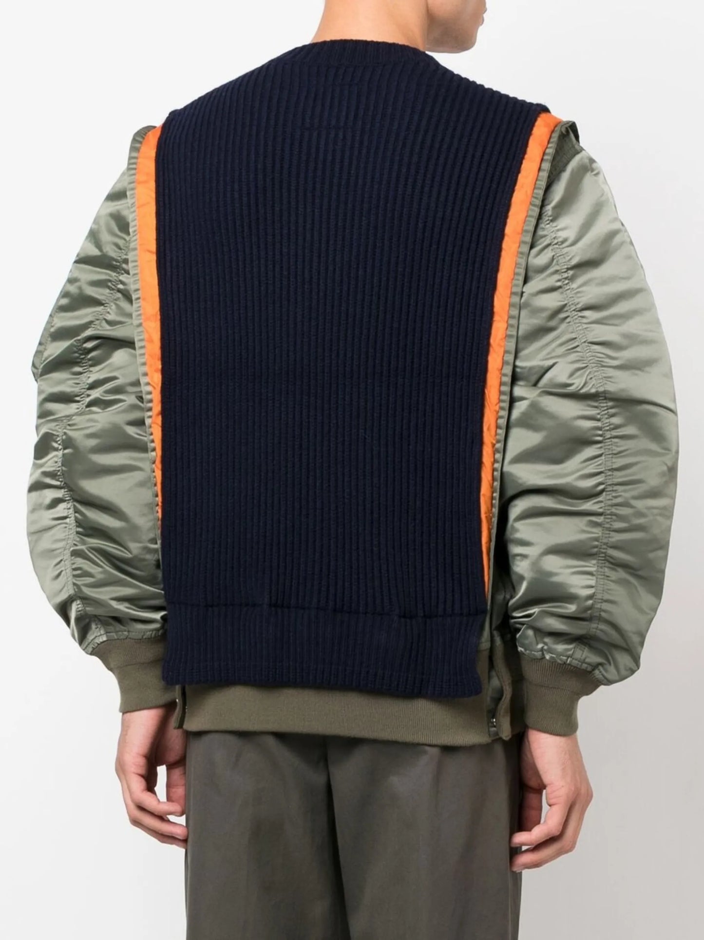 contrast wool-mix jumper