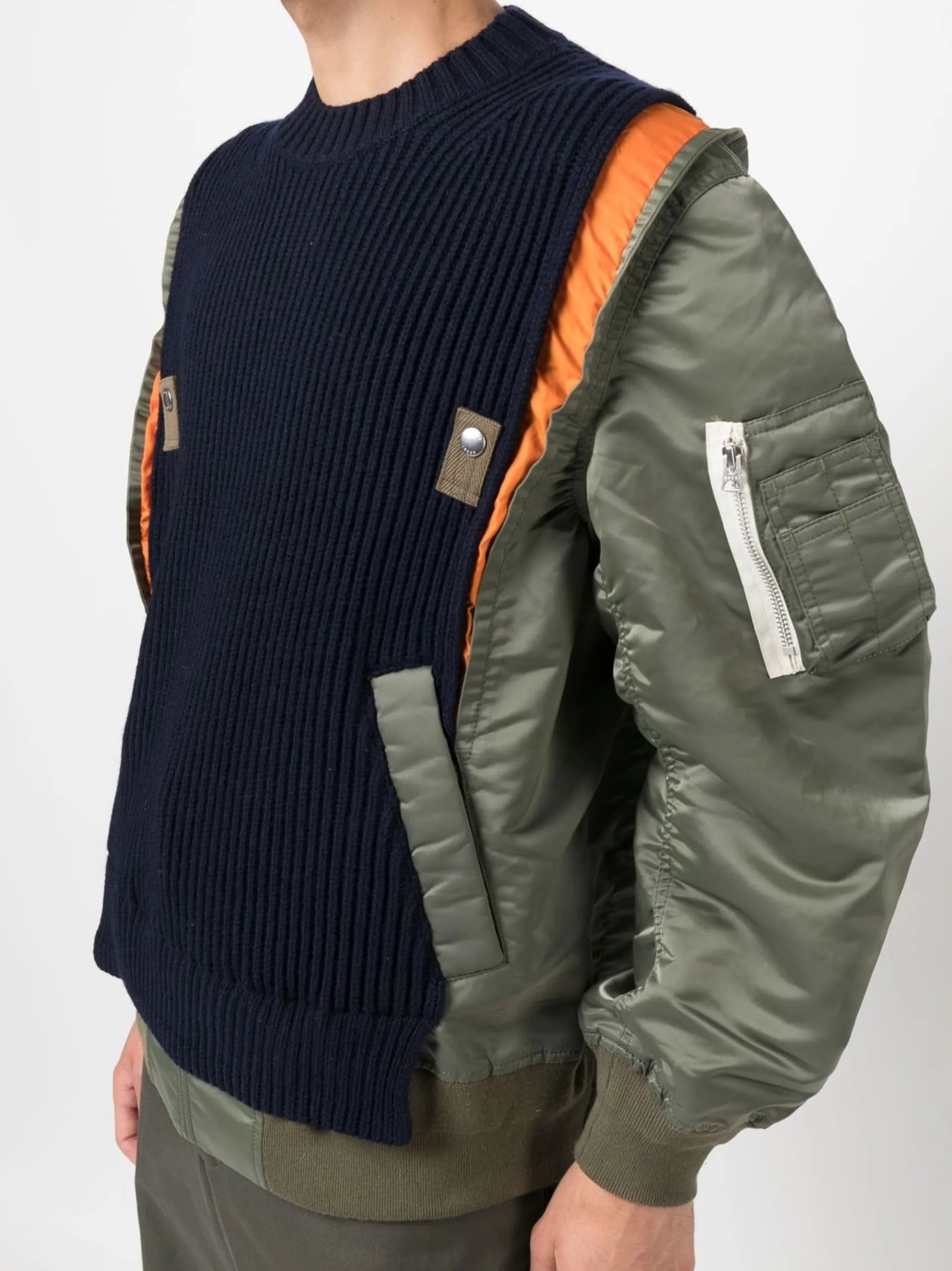 contrast wool-mix jumper