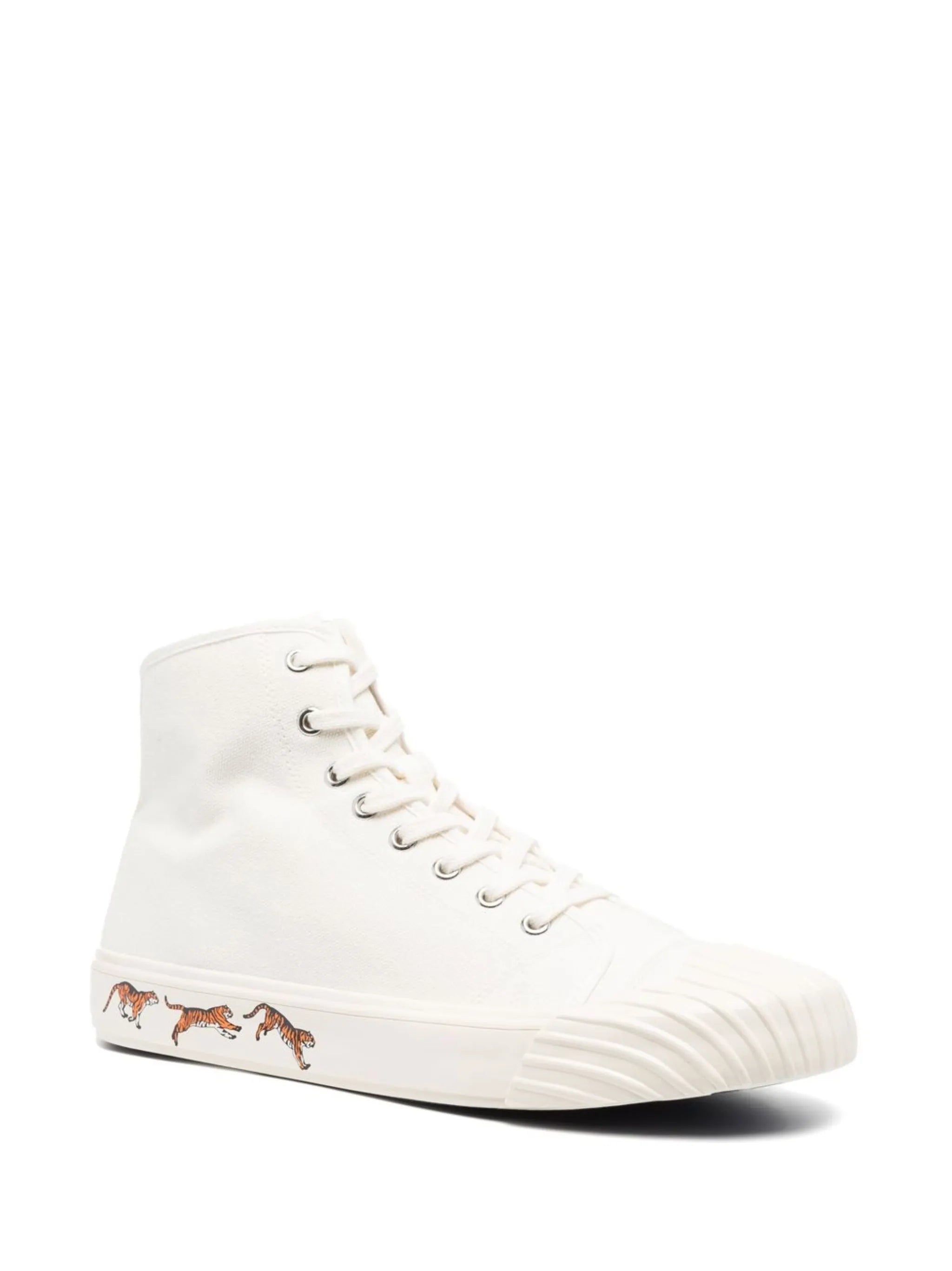 tiger-print high-top sneakers