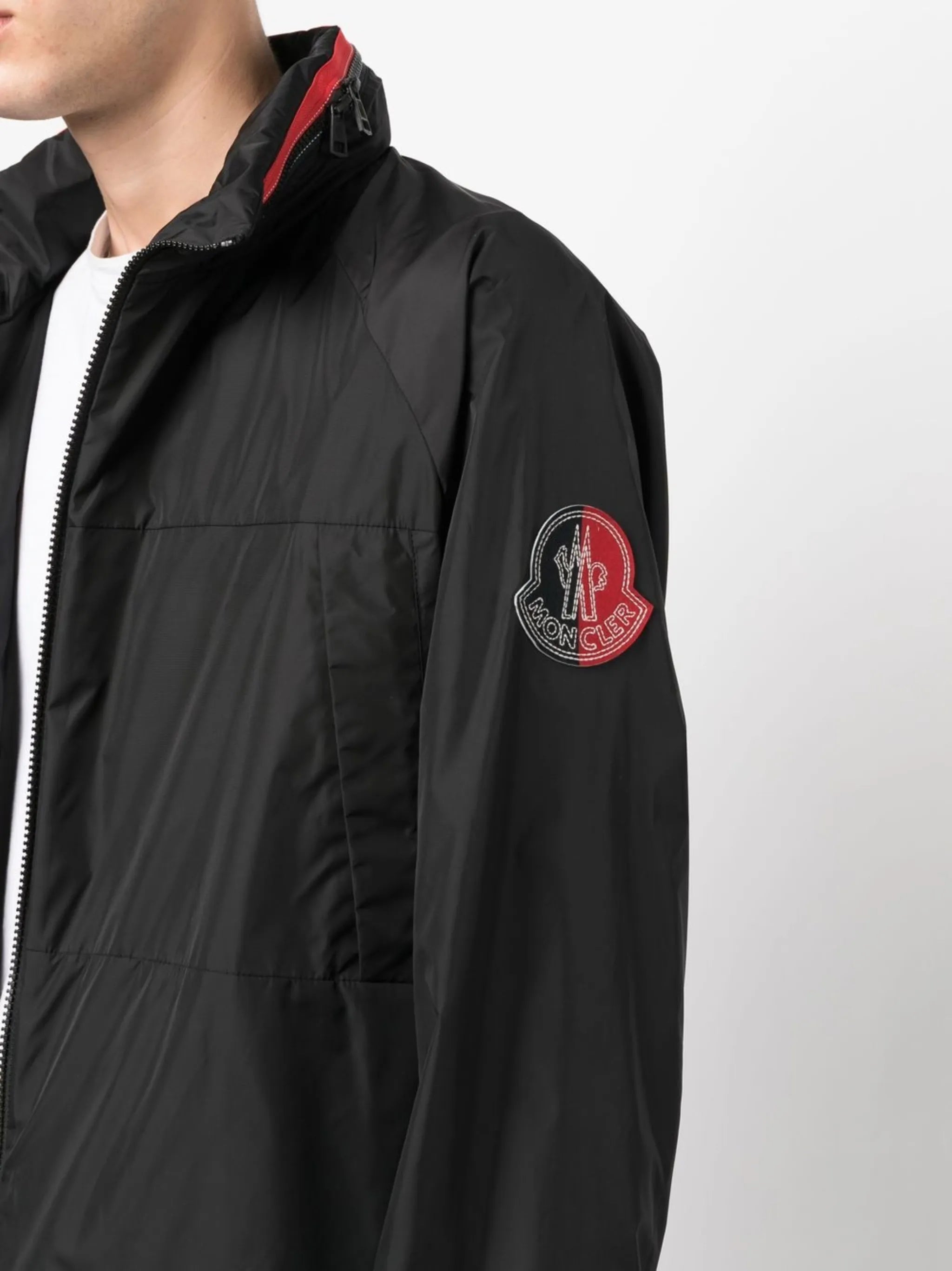 logo-patch windbreaker jacket