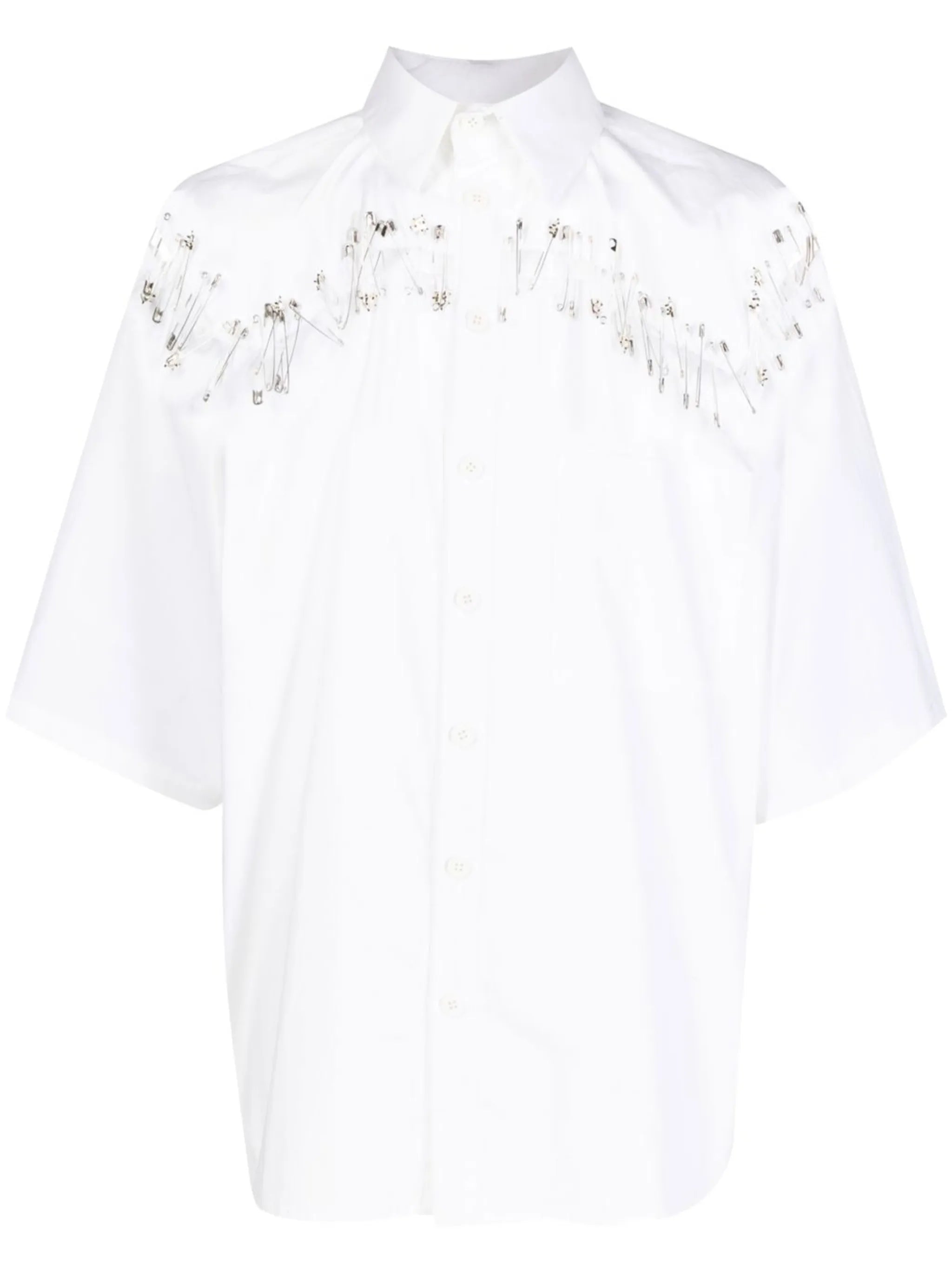 Box safety-pin detail shirt