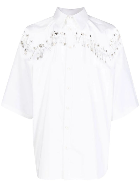 Box safety-pin detail shirt
