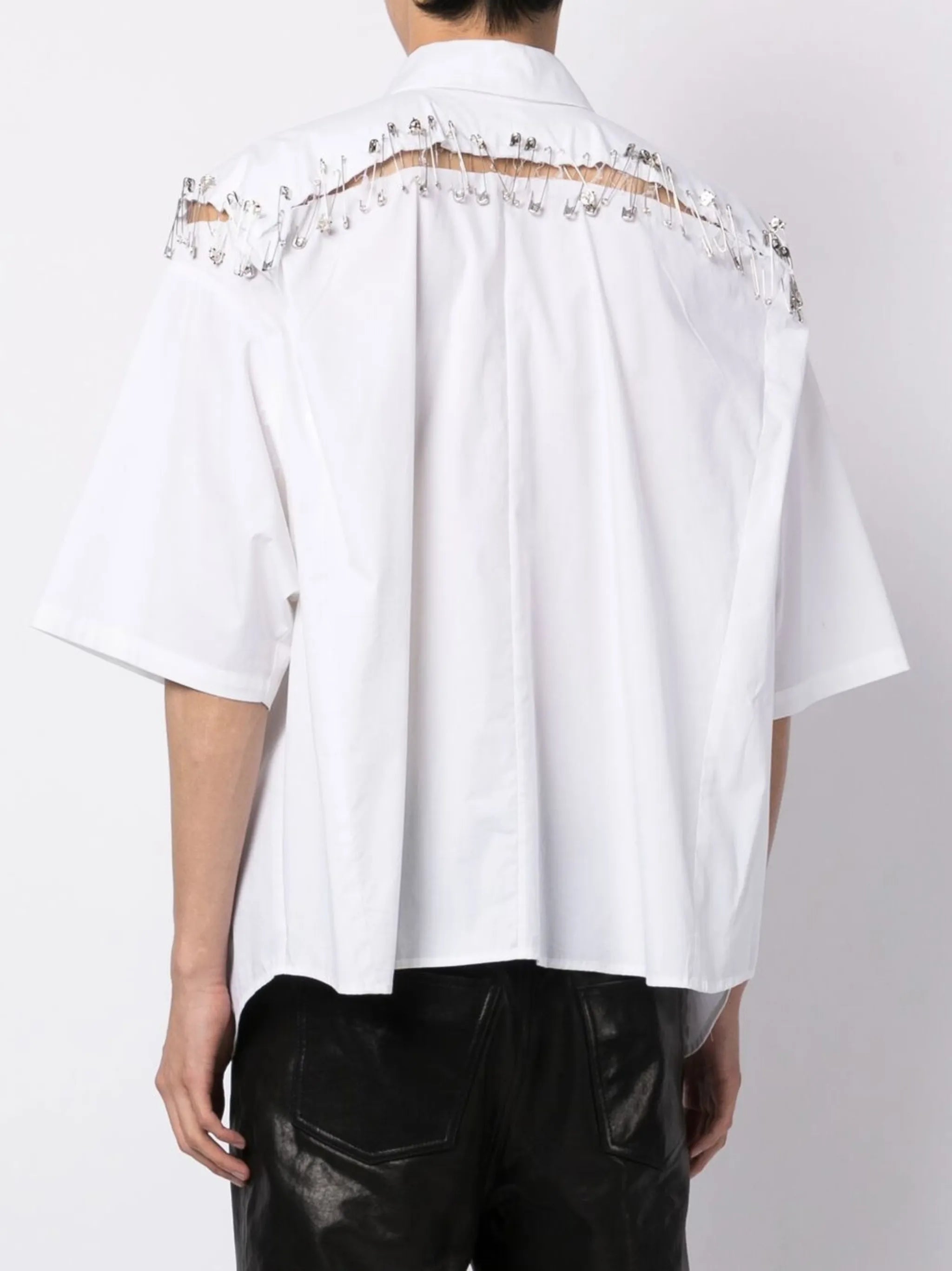 Box safety-pin detail shirt