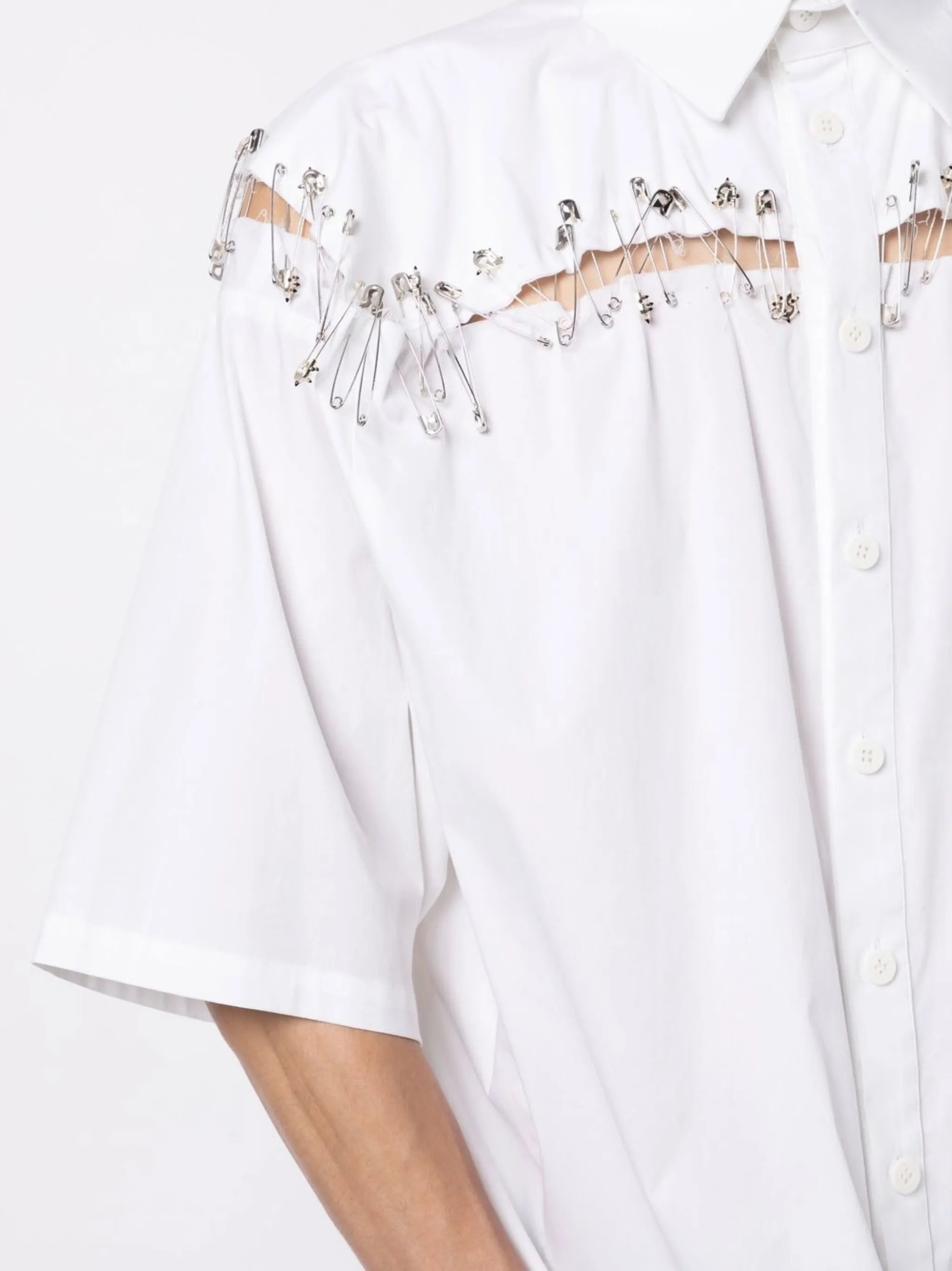 Box safety-pin detail shirt