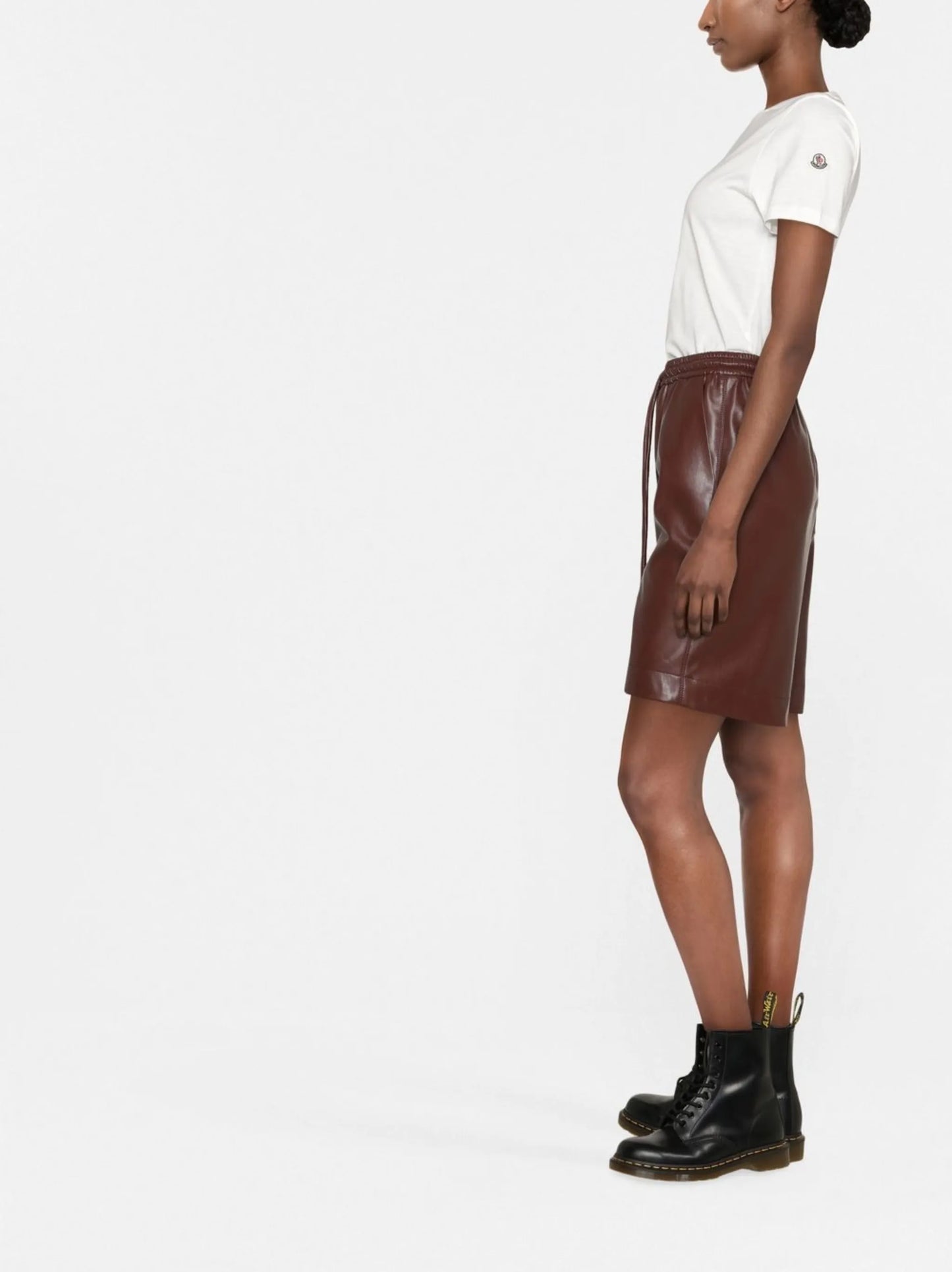 logo-patch ribbed T-shirt