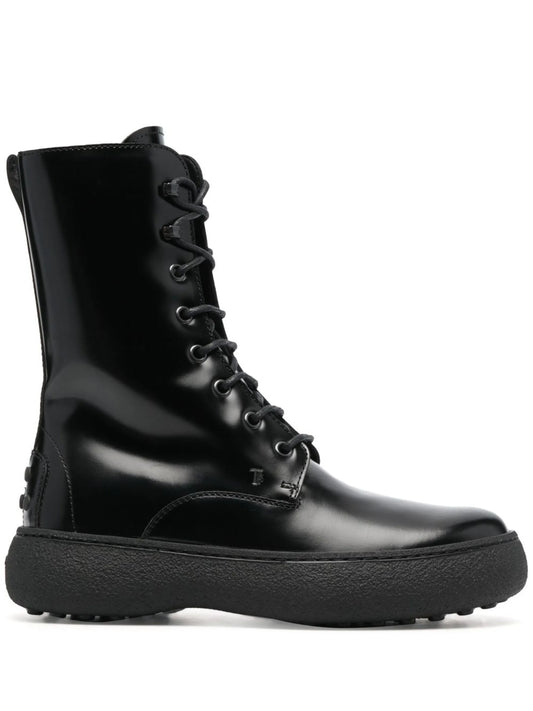 polished lace-up ankle boots