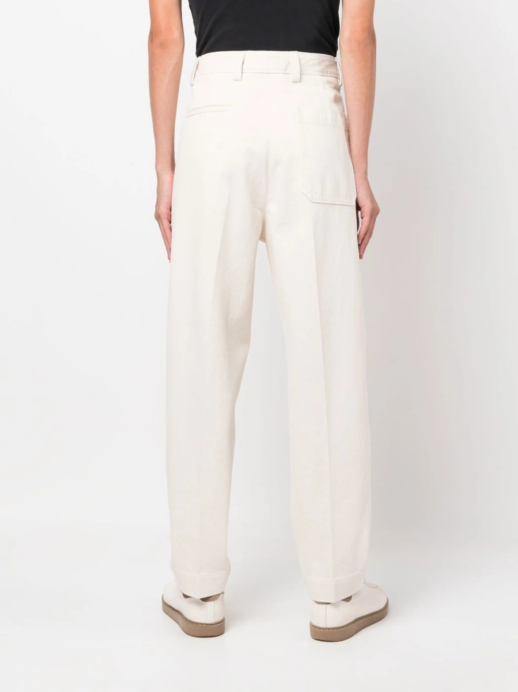 pleated cotton trousers