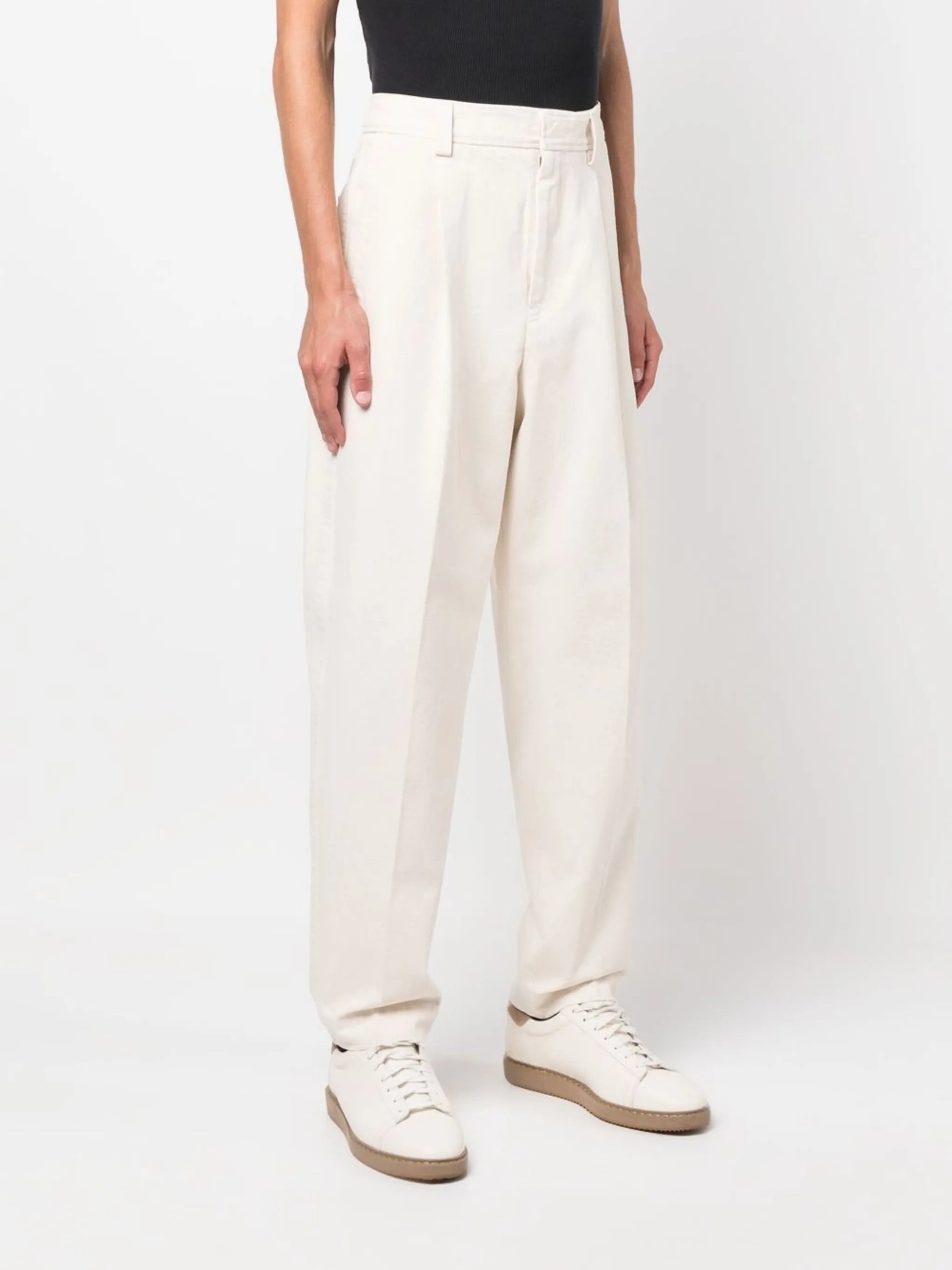 pleated cotton trousers