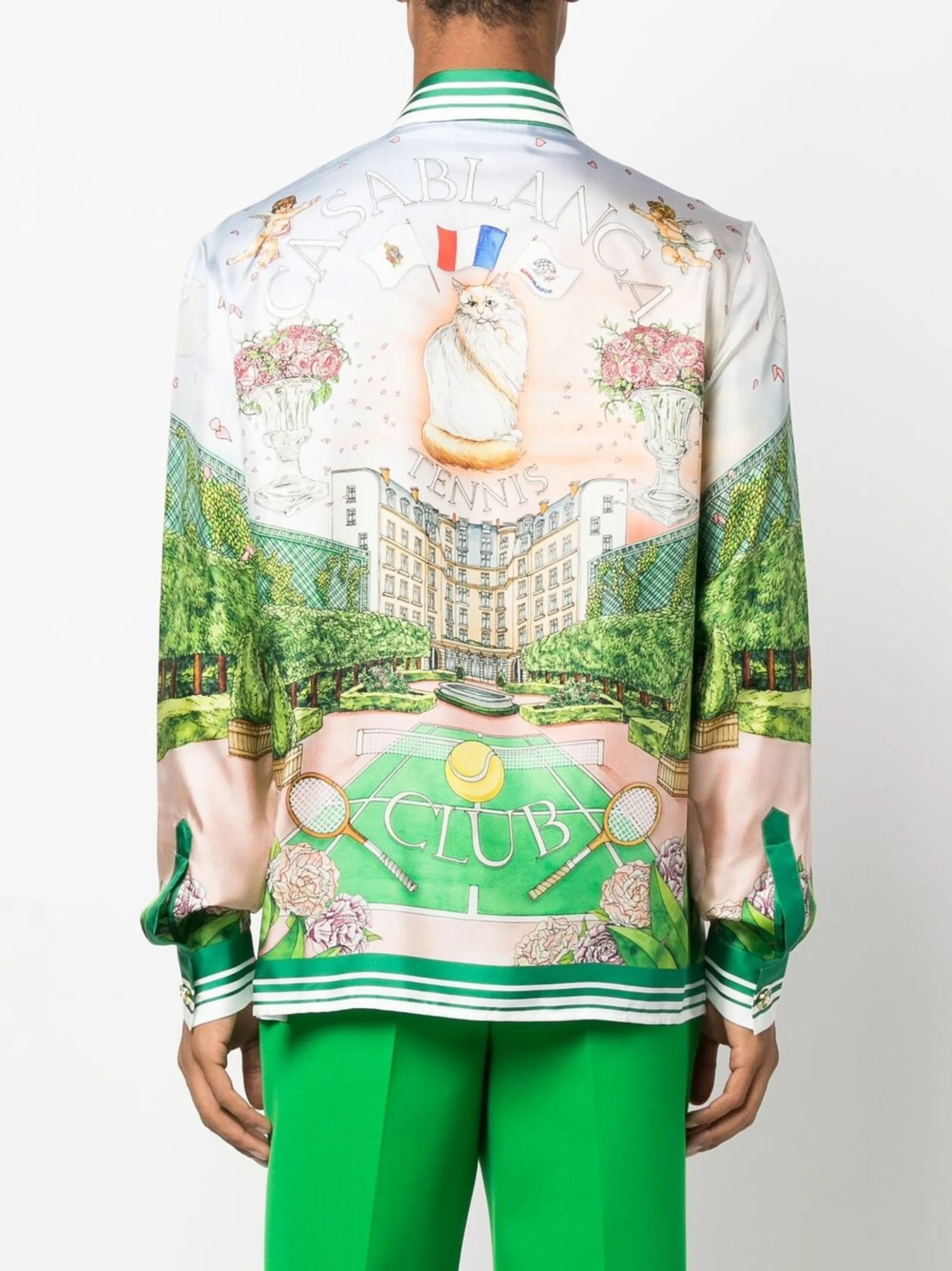 graphic-print silk shirt