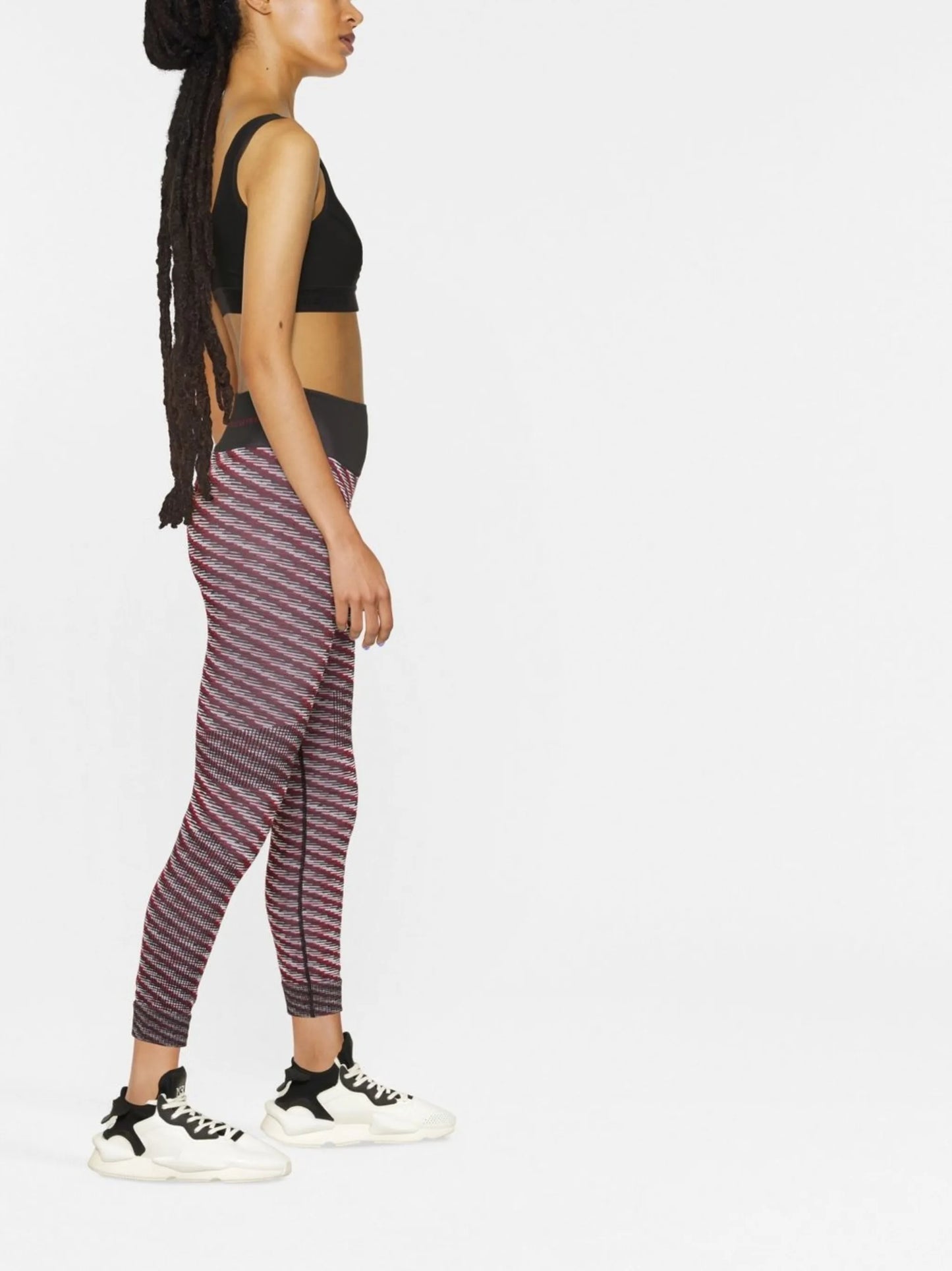 stripe-print training leggings