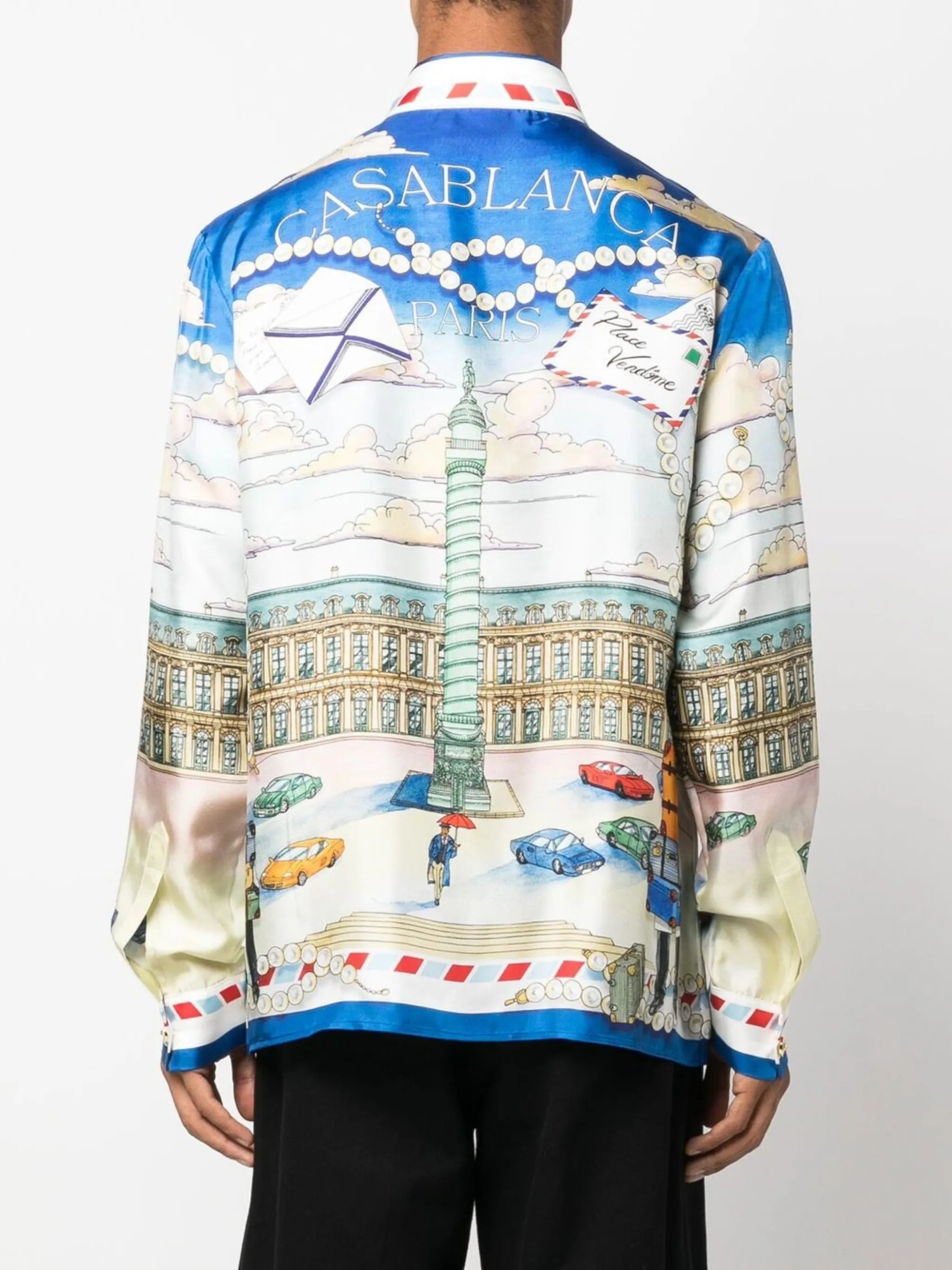 graphic-print silk shirt