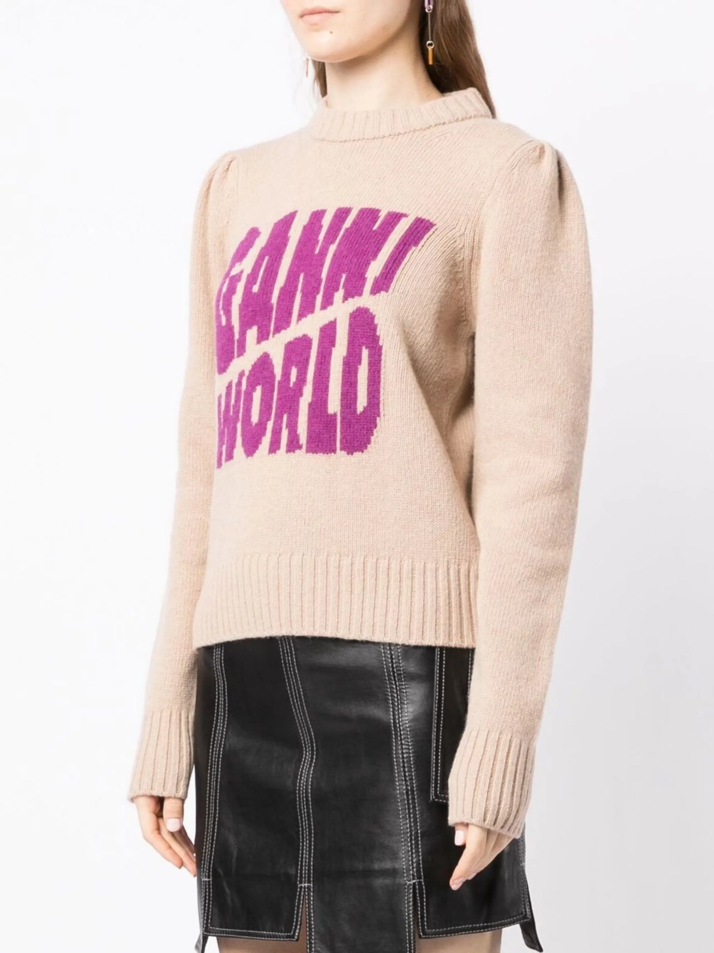 knitted intarsia-logo jumper