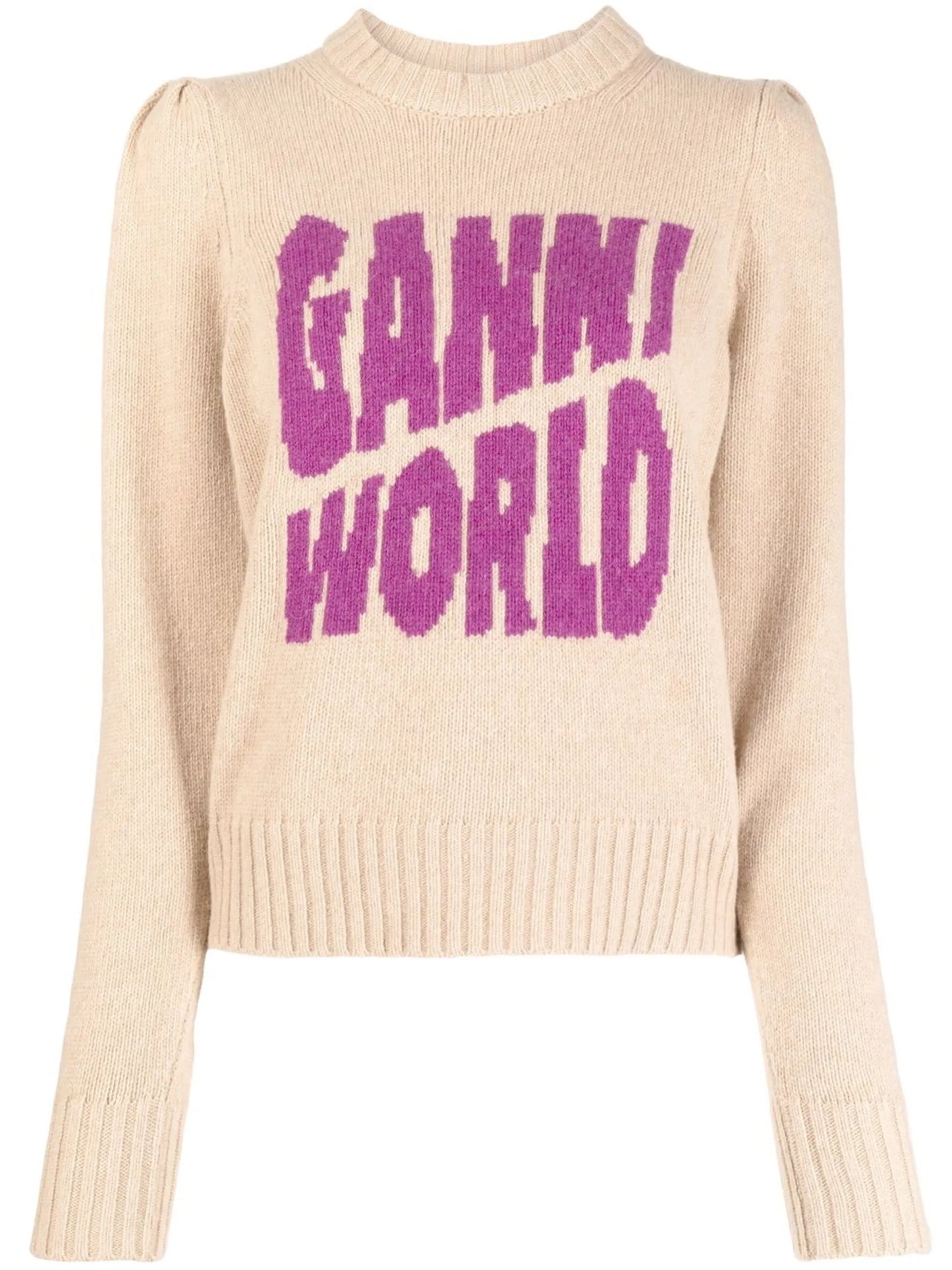 knitted intarsia-logo jumper