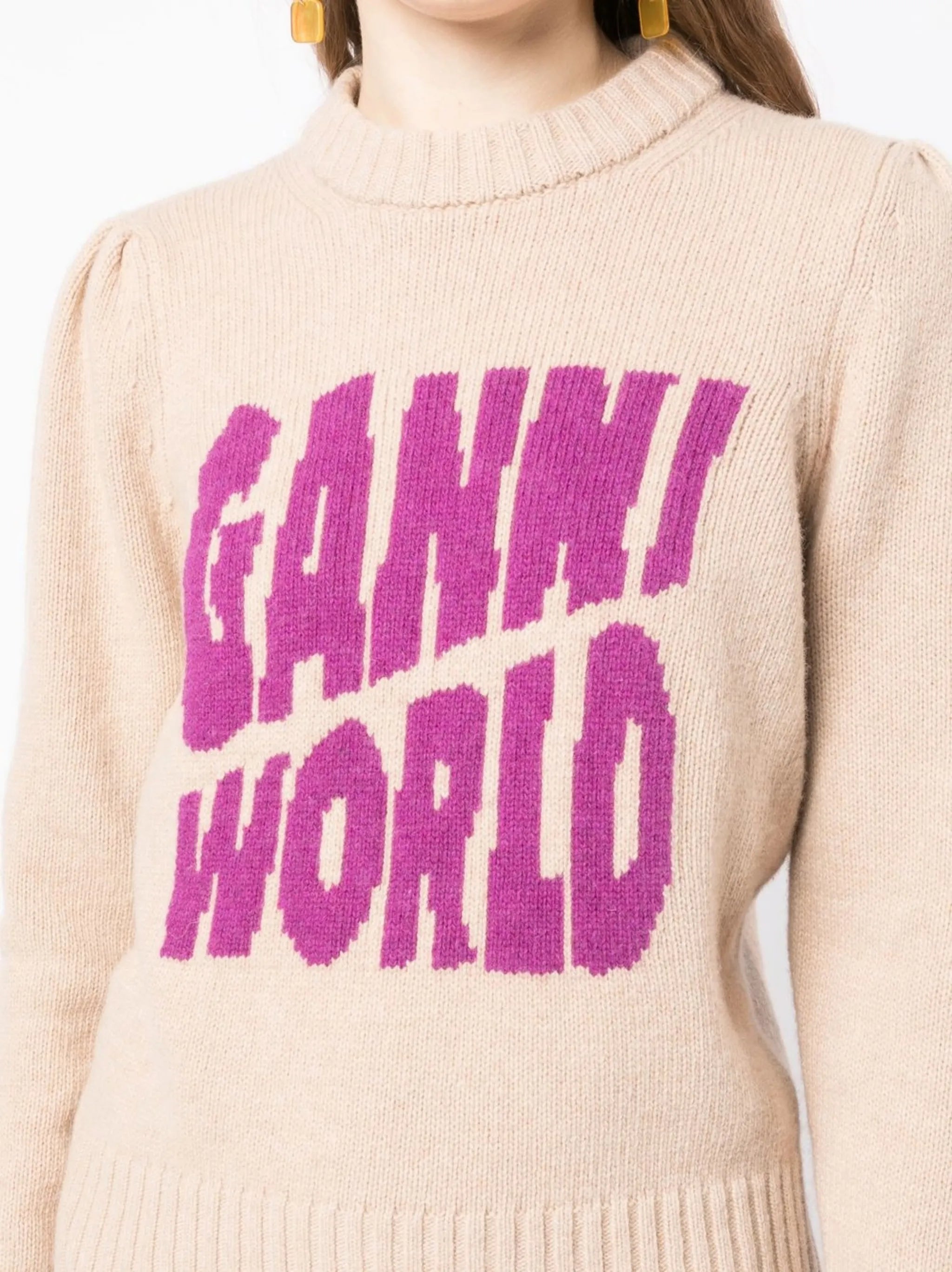 knitted intarsia-logo jumper
