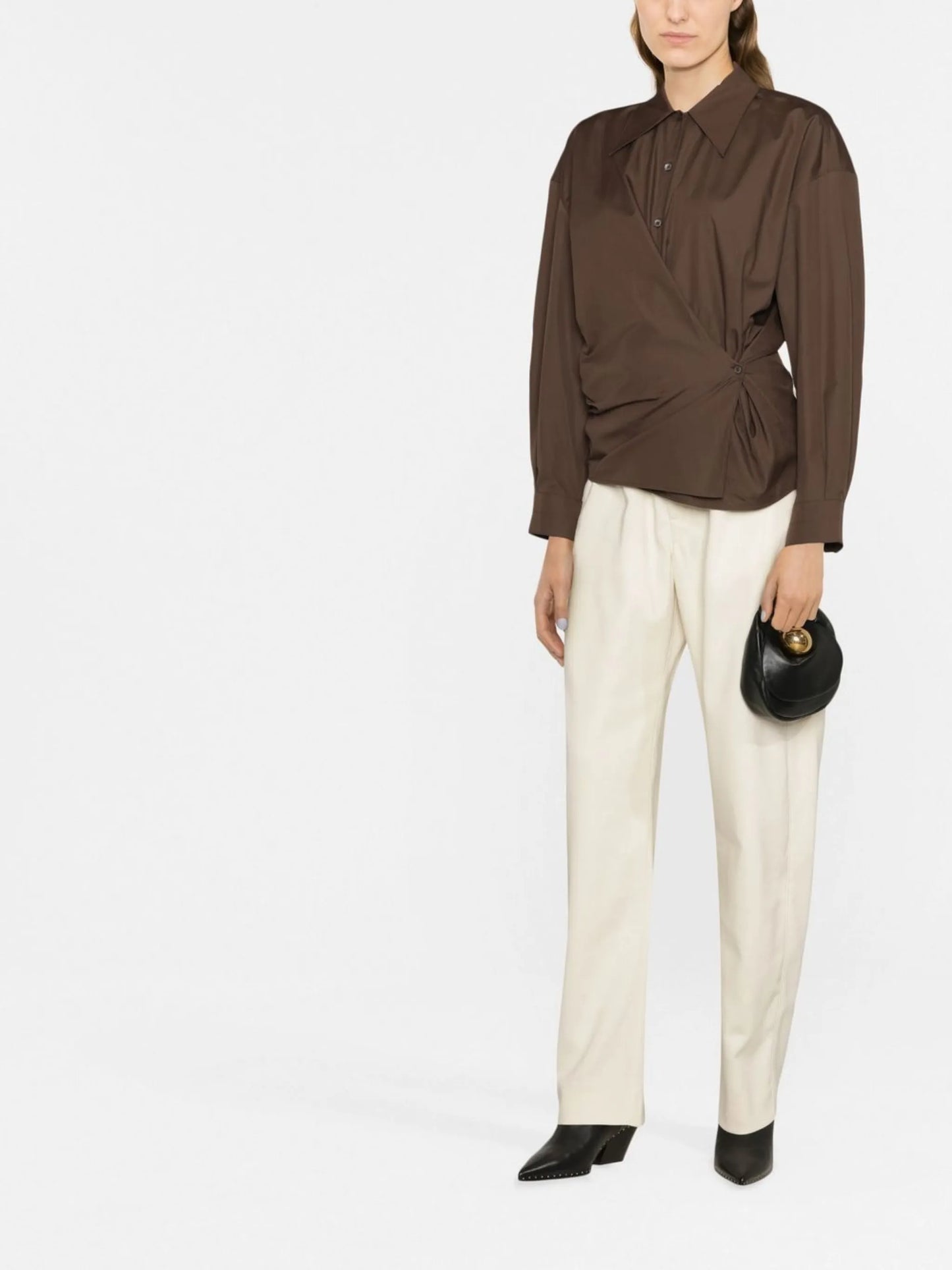 wraparound cotton shirt