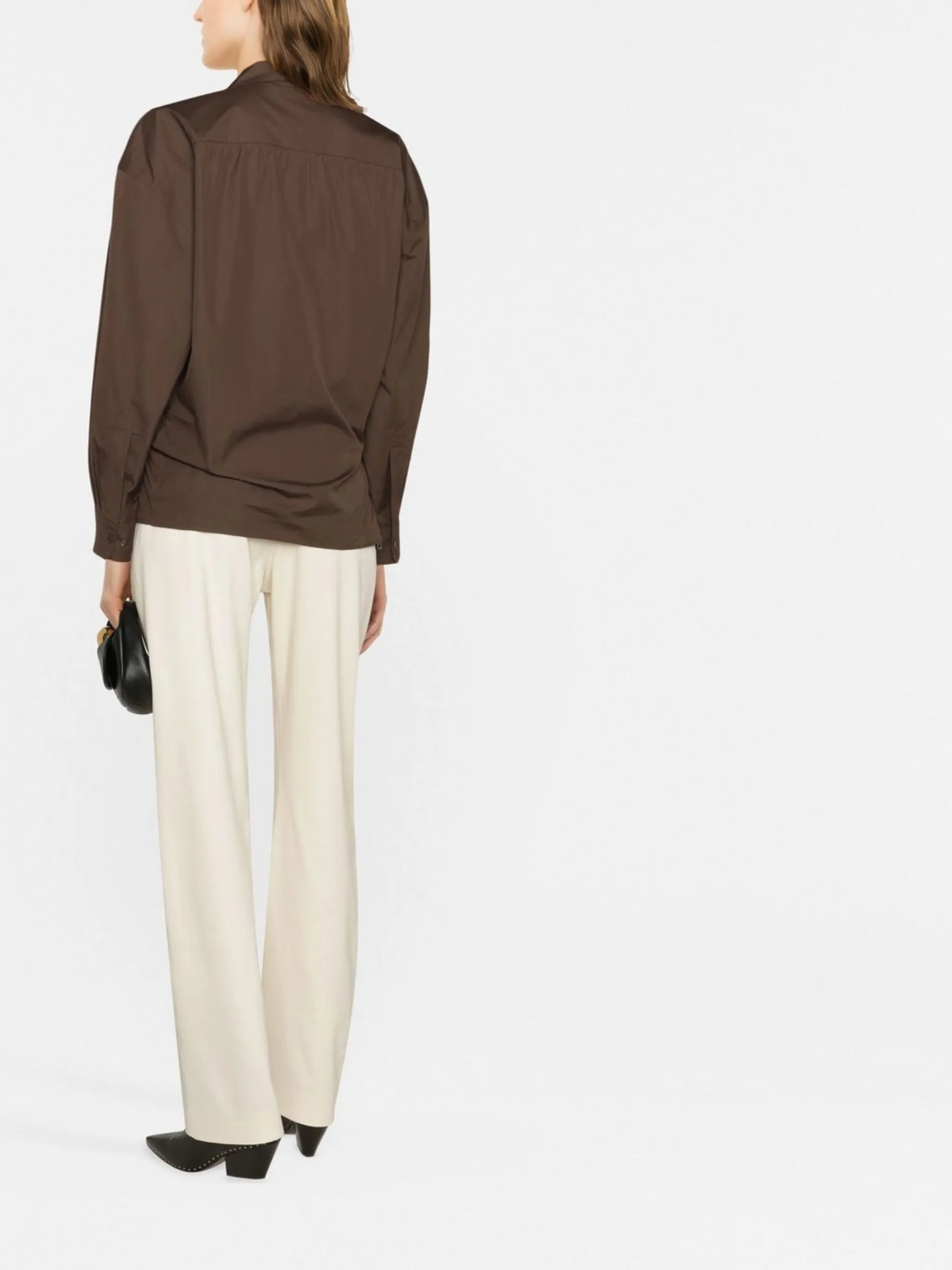 wraparound cotton shirt