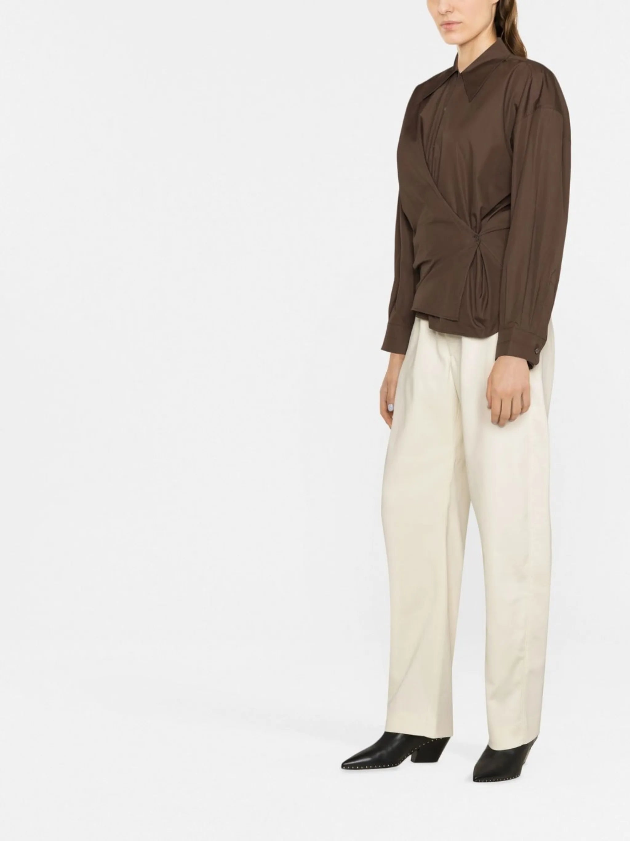 wraparound cotton shirt