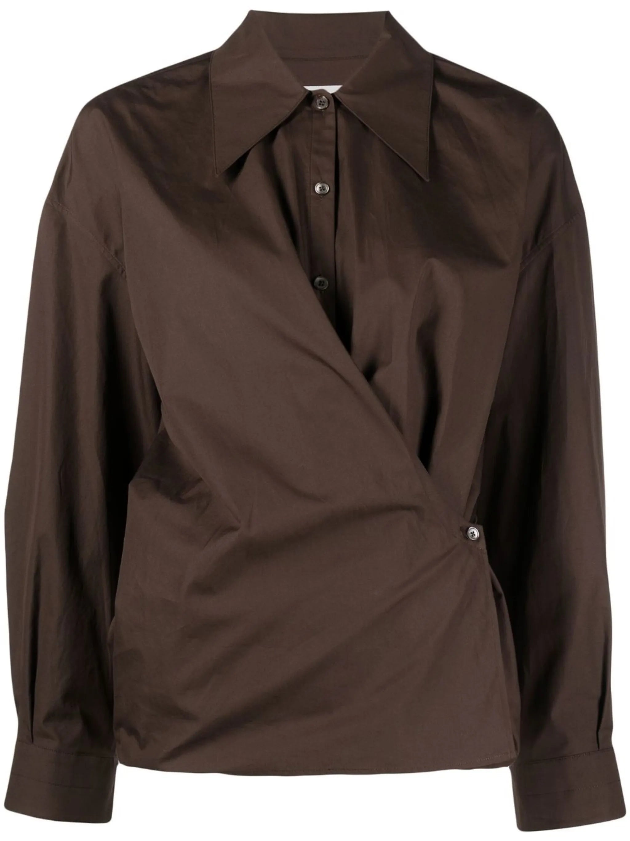 wraparound cotton shirt