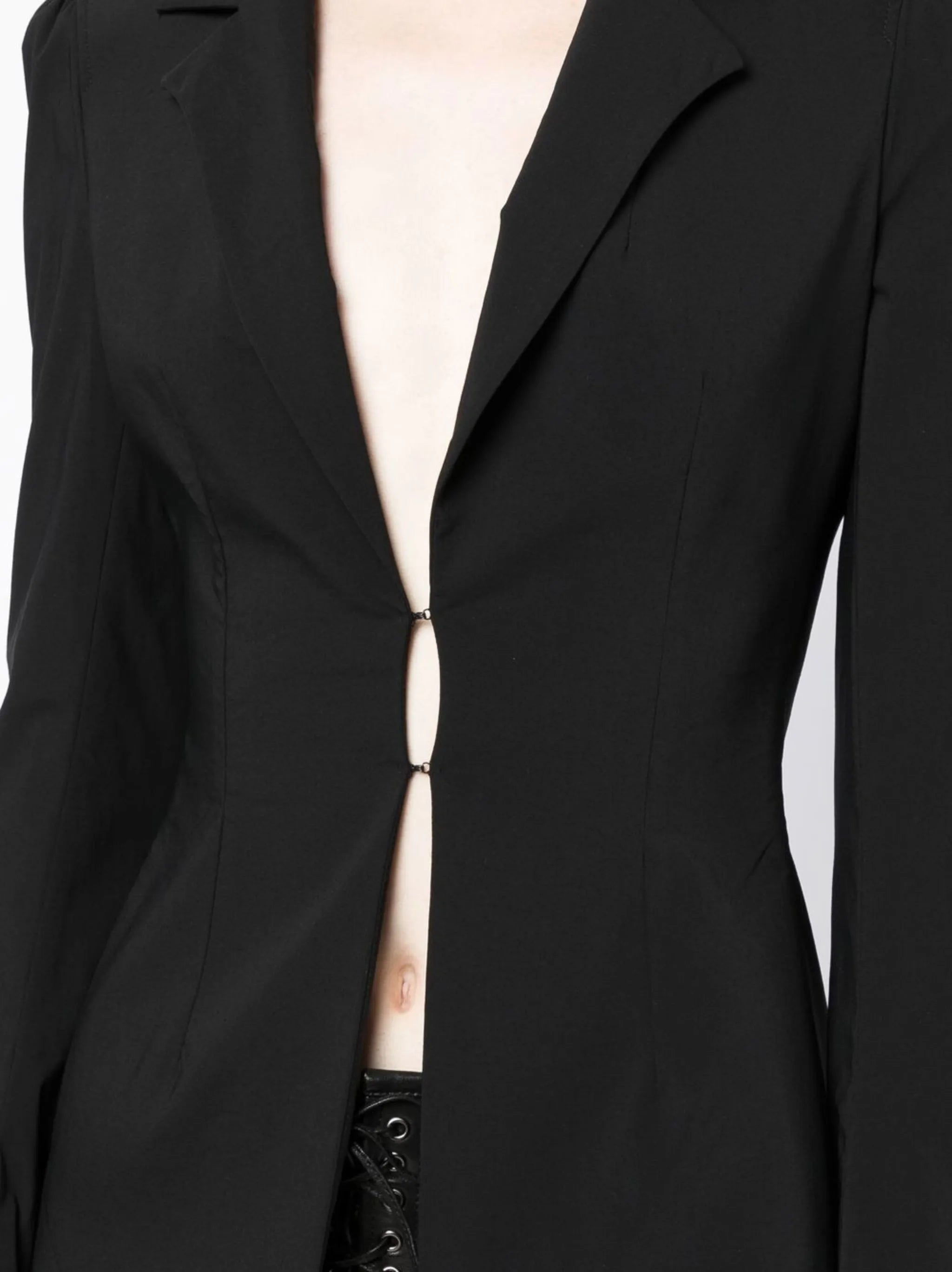 long-sleeve wool blazer