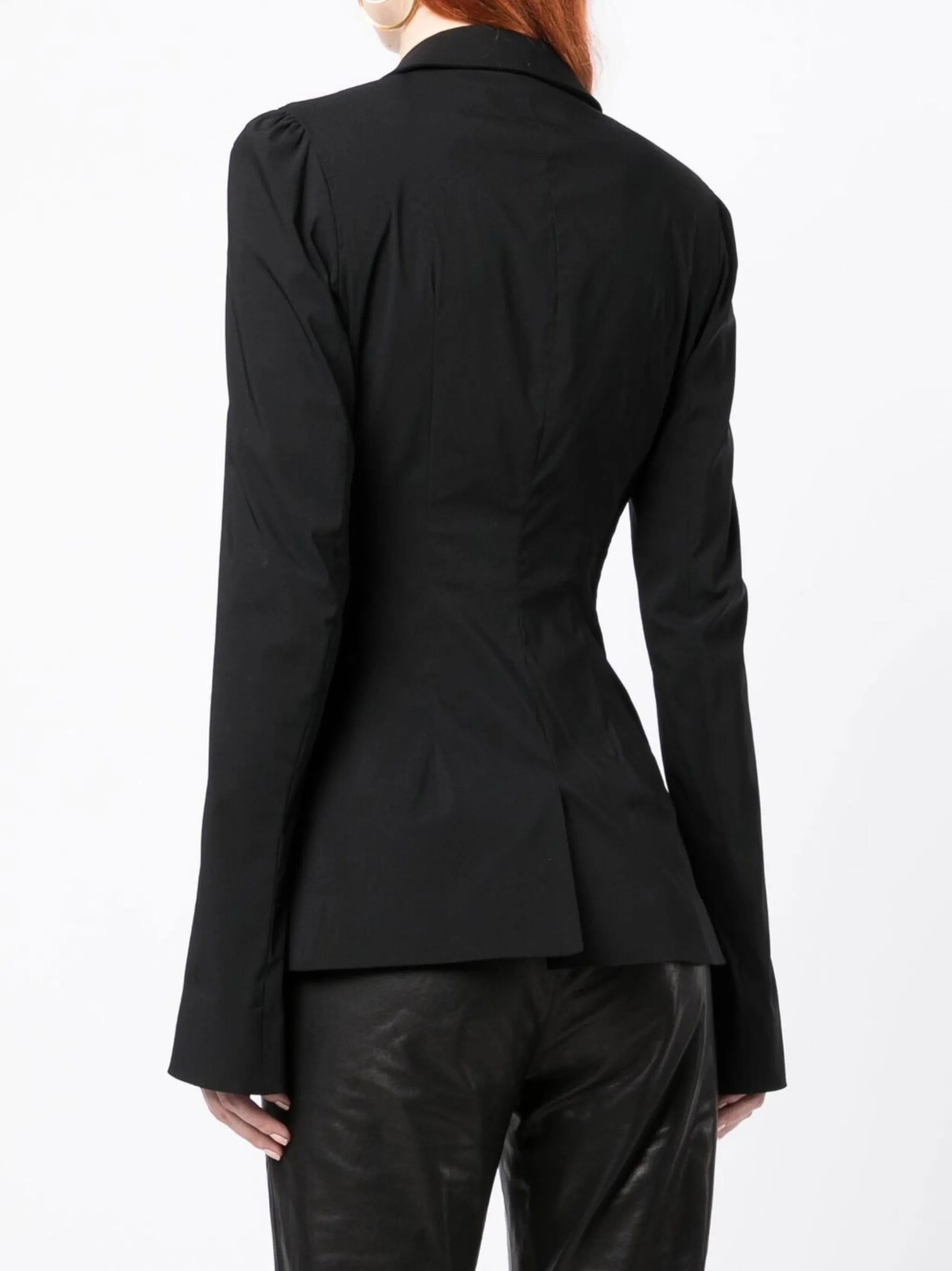 long-sleeve wool blazer