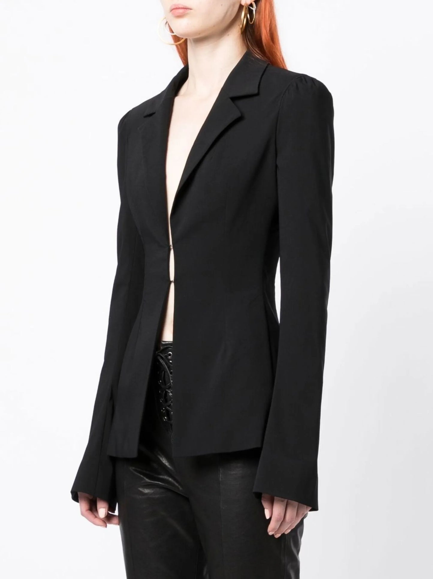 long-sleeve wool blazer