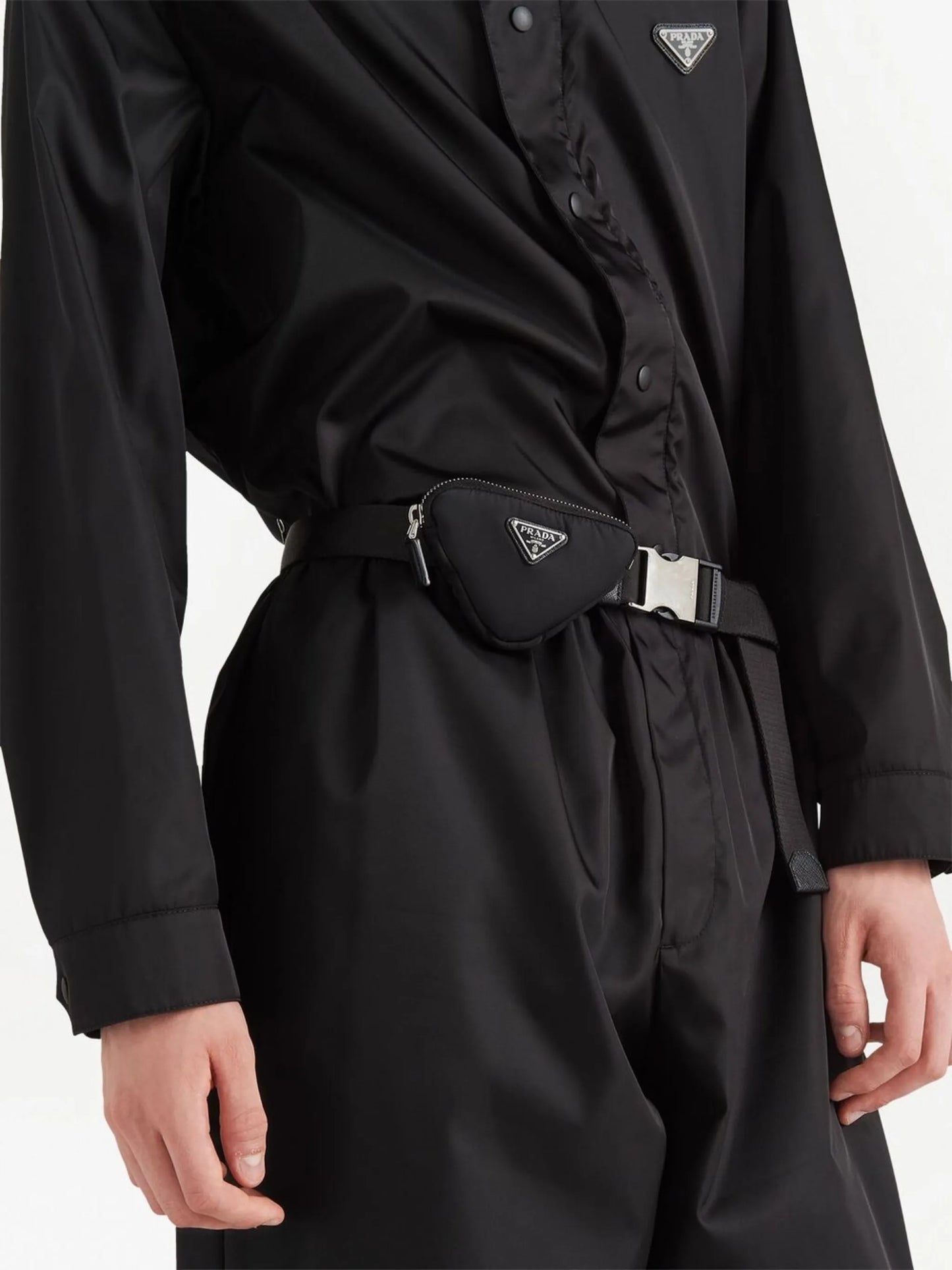 triangle-logo leather belt
