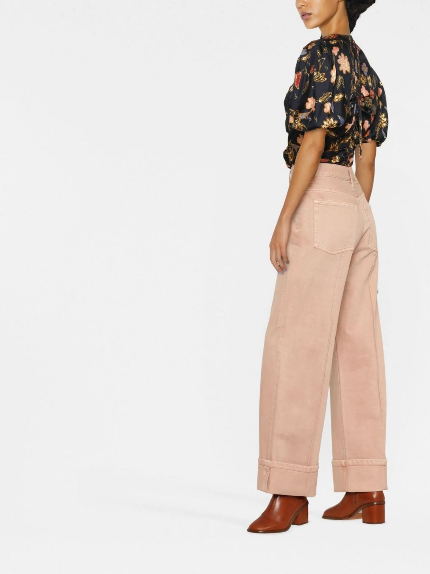 high-rise wide-leg trousers