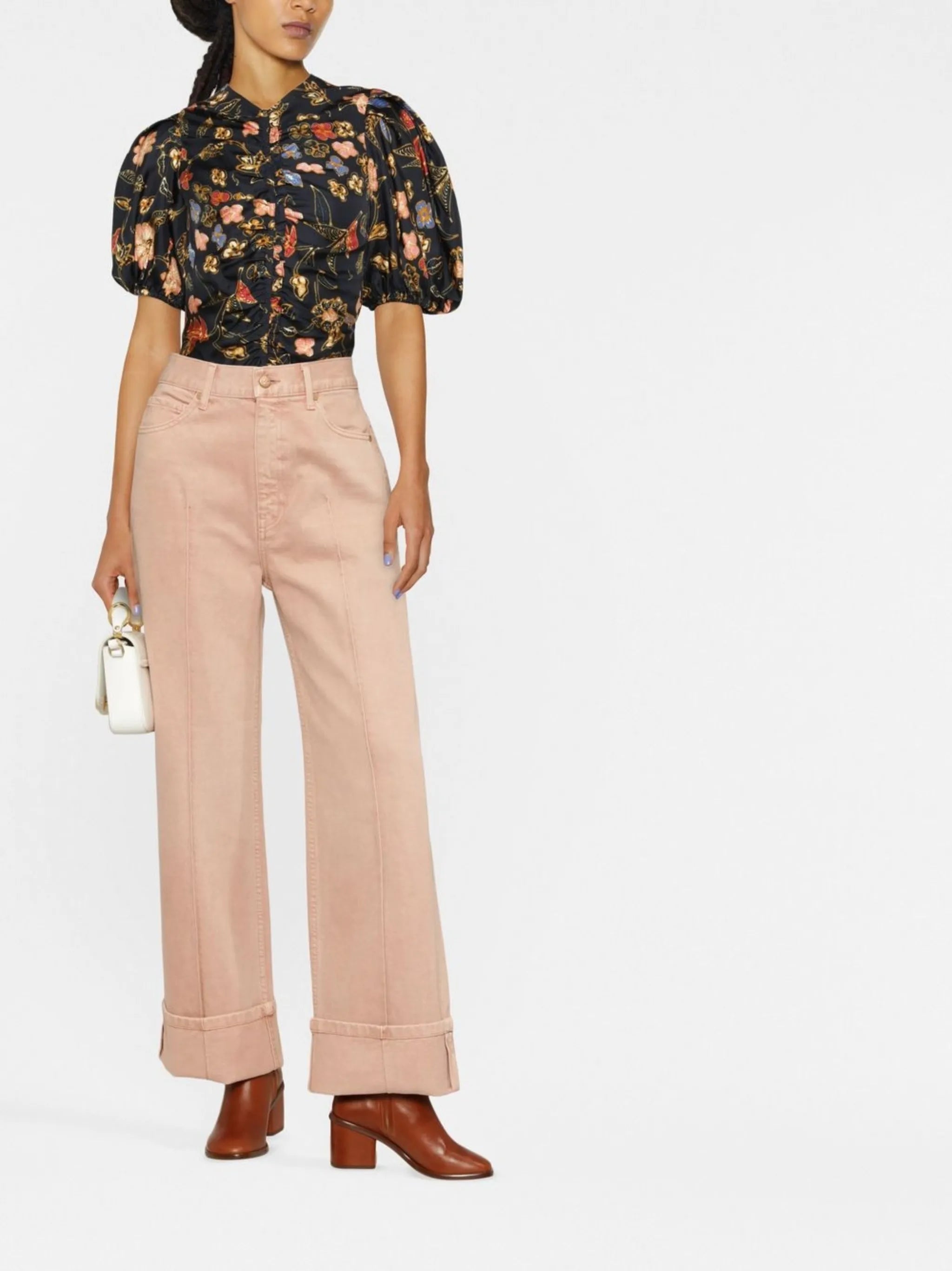 high-rise wide-leg trousers