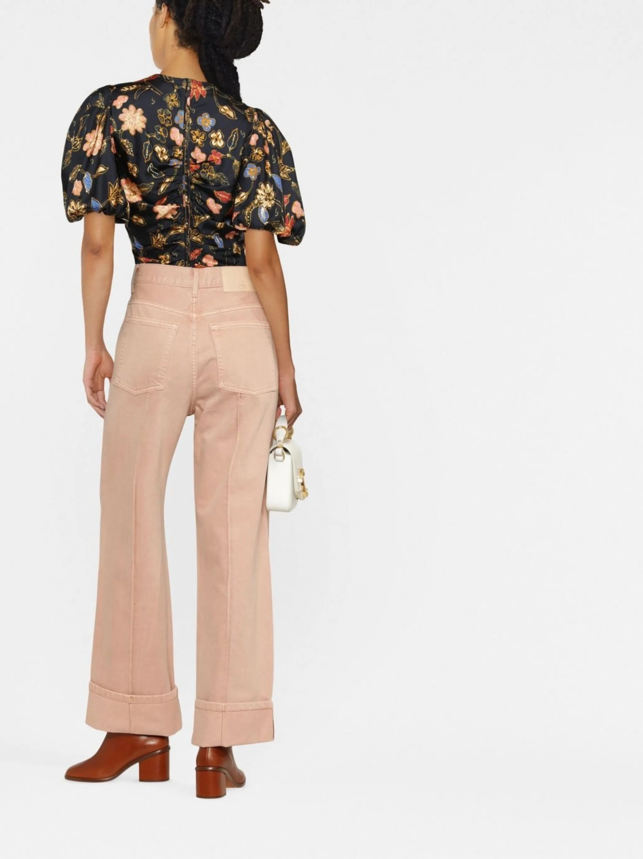 high-rise wide-leg trousers