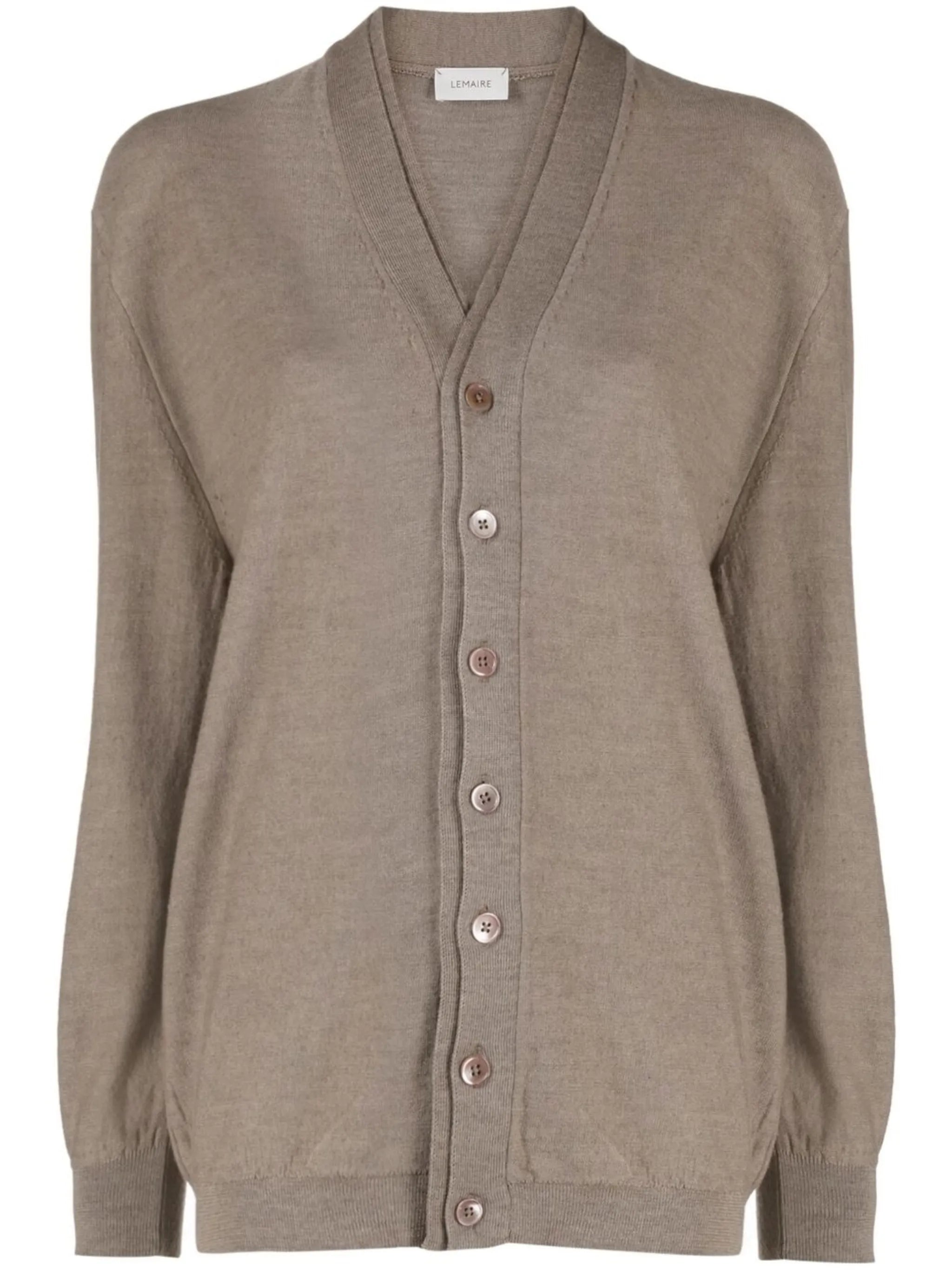 merino-blend button-front cardigan