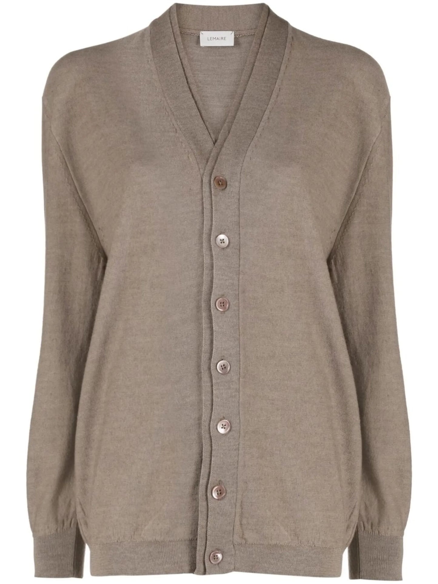 merino-blend button-front cardigan