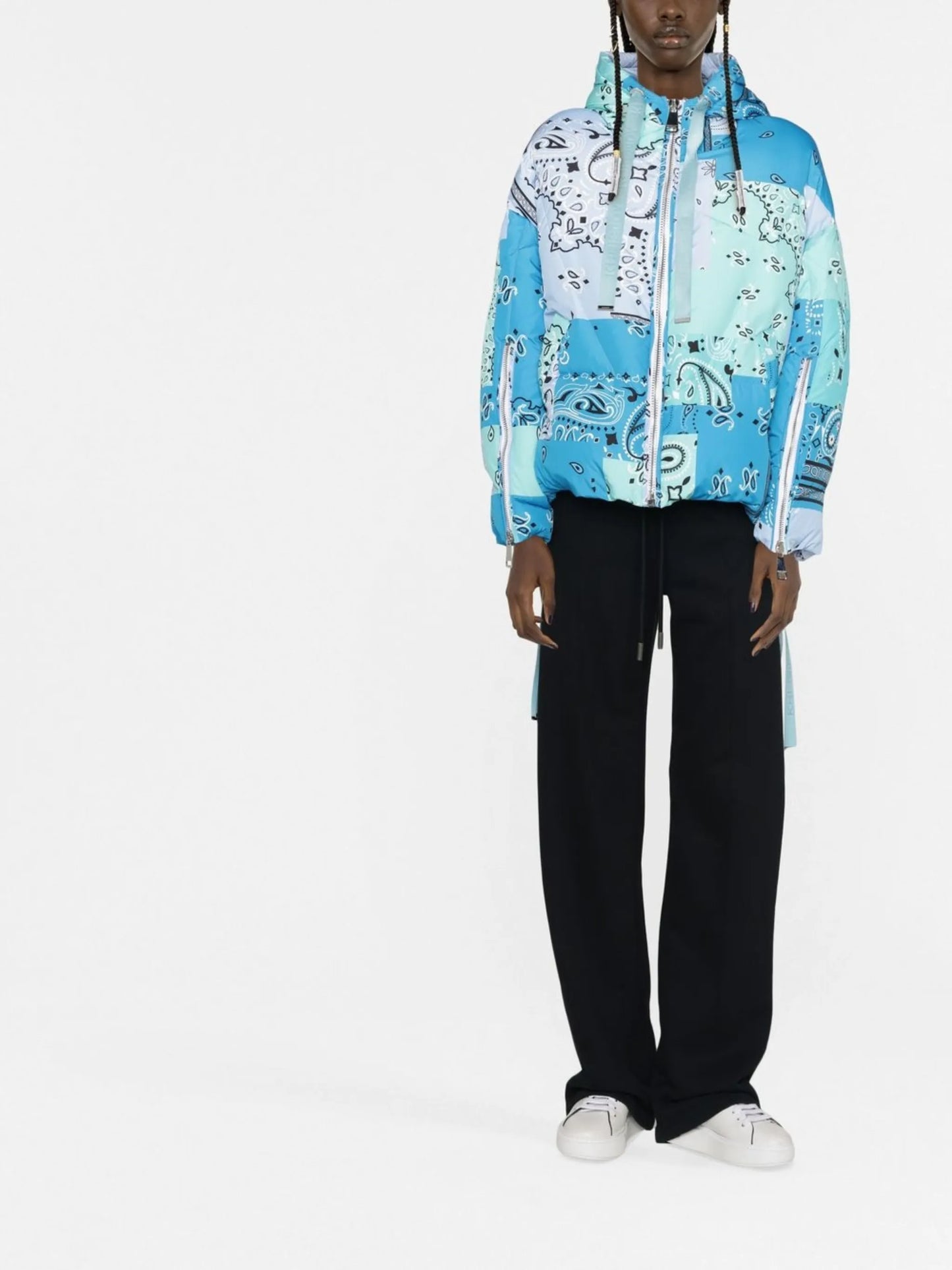 bandana-print puffer jacket