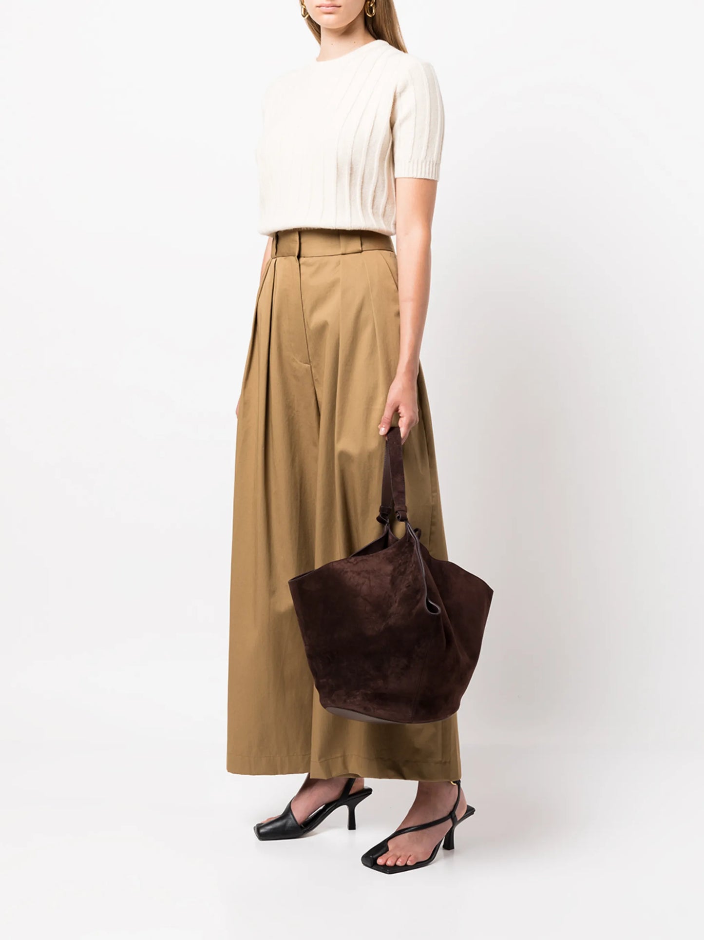 medium Lotus suede tote bag