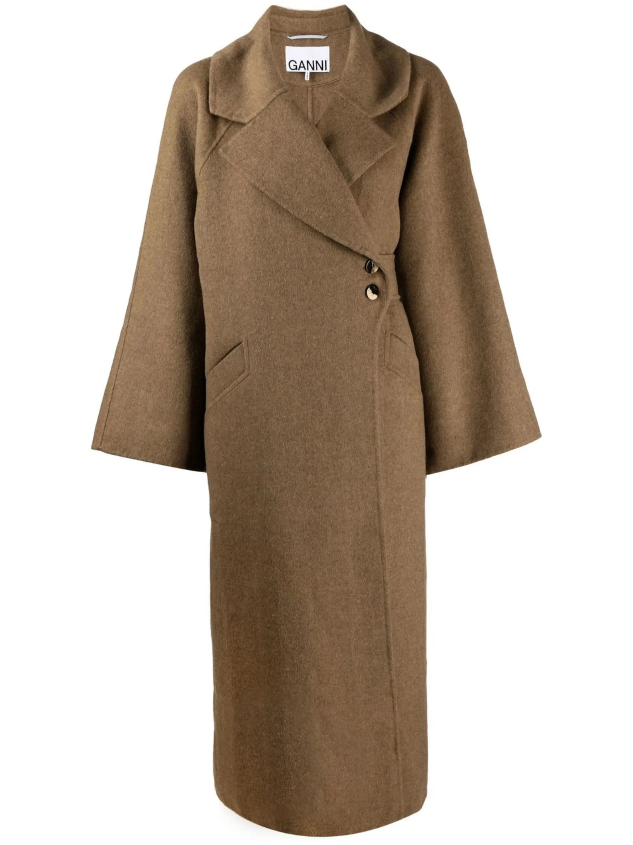 oversized button-fastening coat