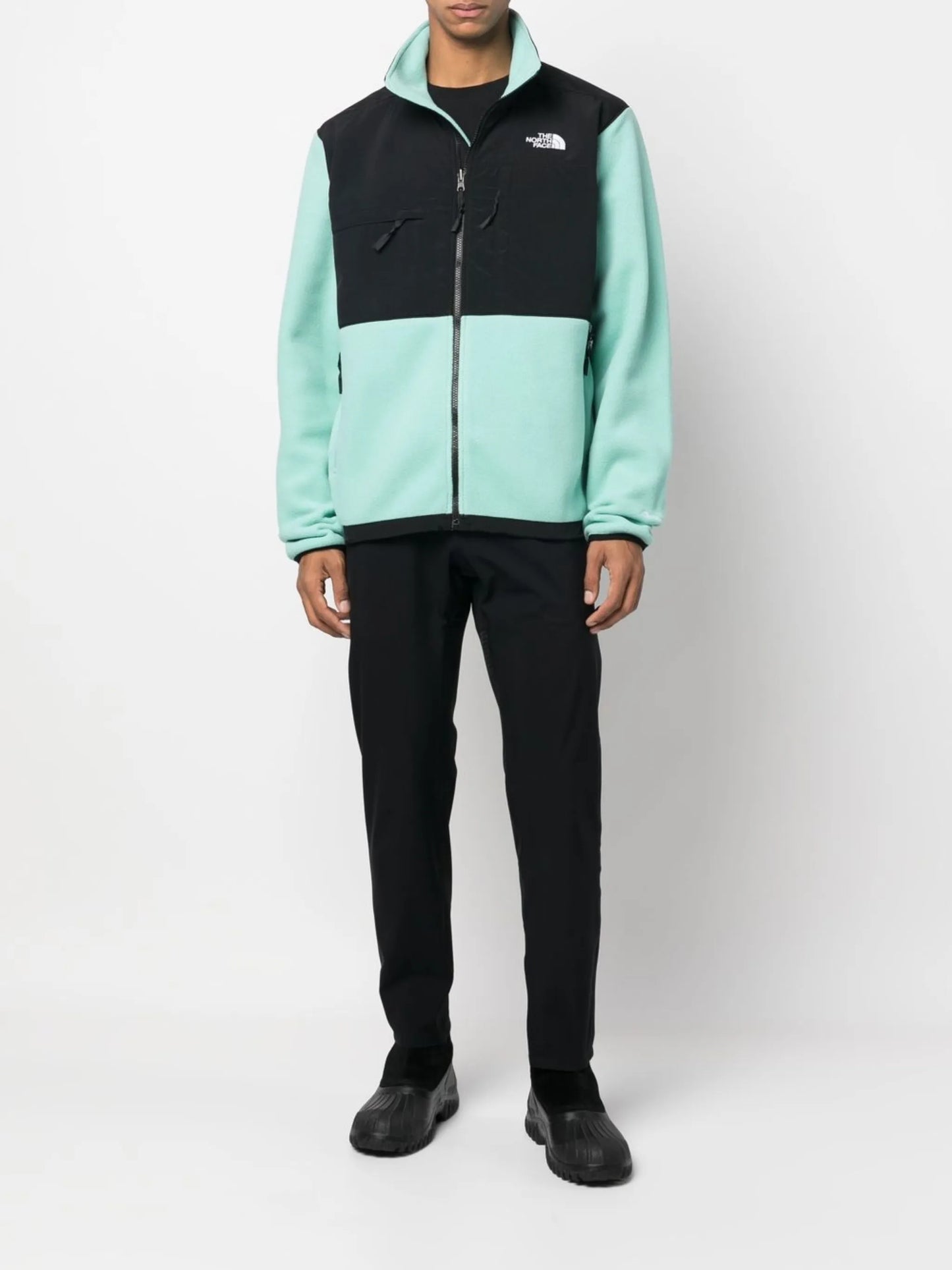 two-tone zipped fleece jacket