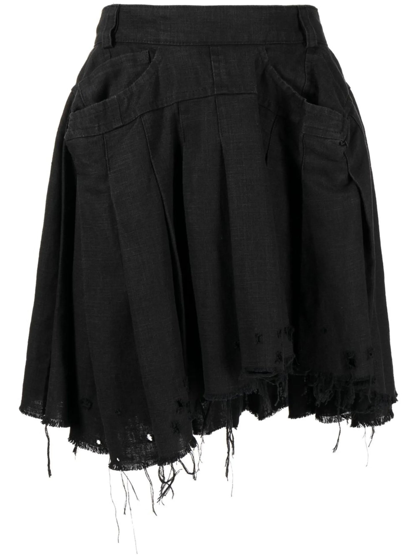 distressed-effect mini skirt