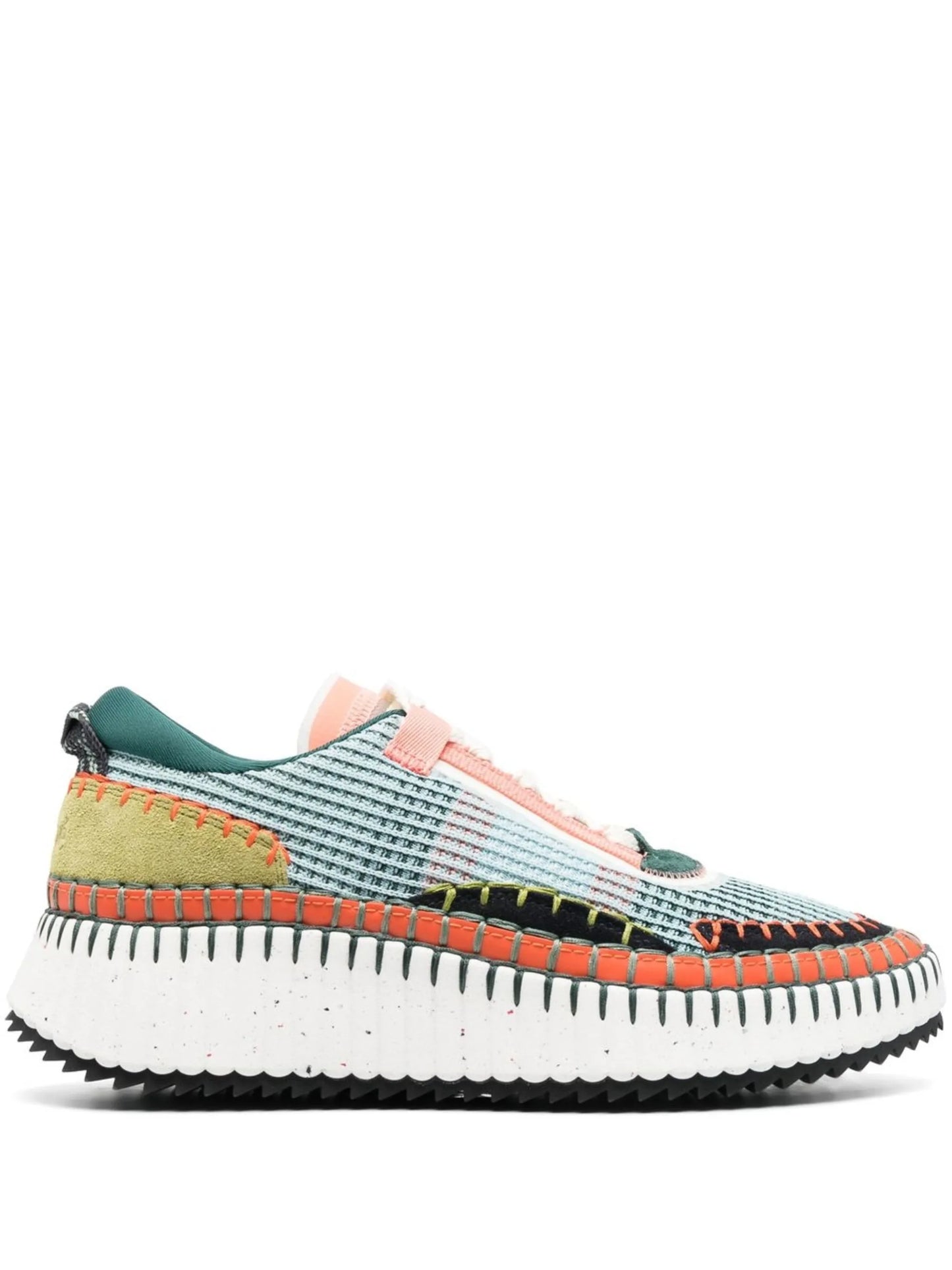 multi-panel lace-up sneakers