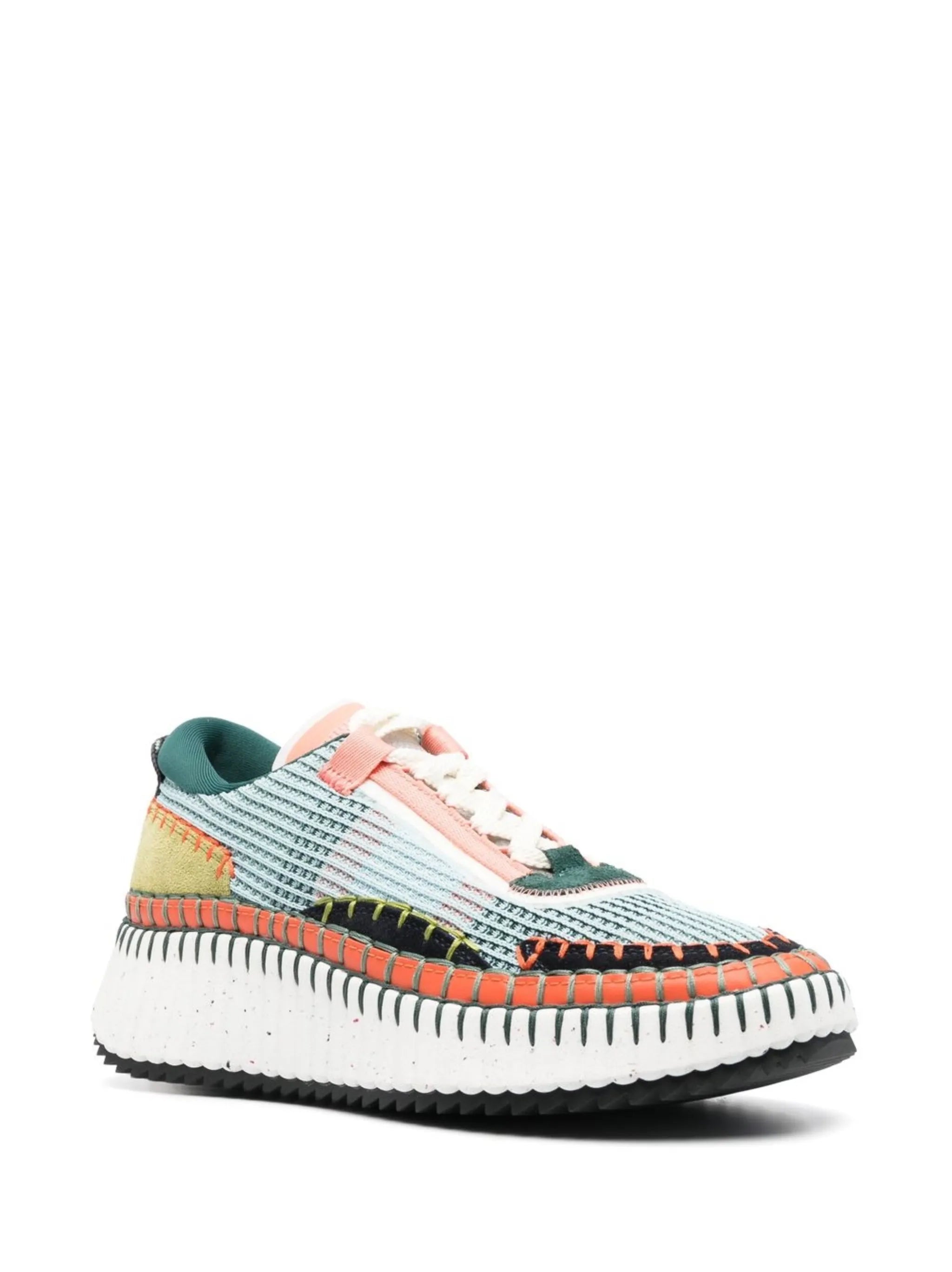 multi-panel lace-up sneakers