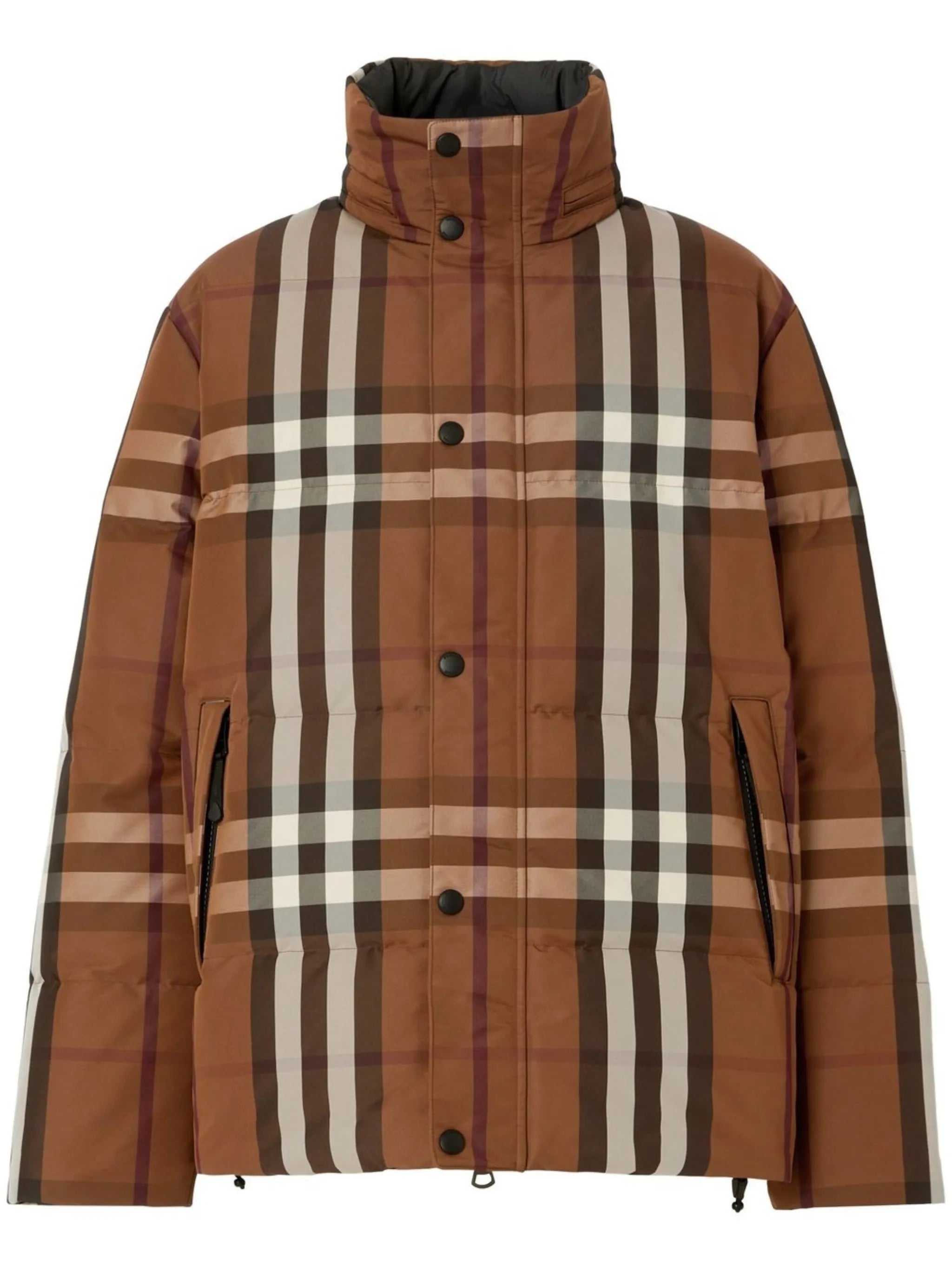 Vintage Check-pattern down jacket