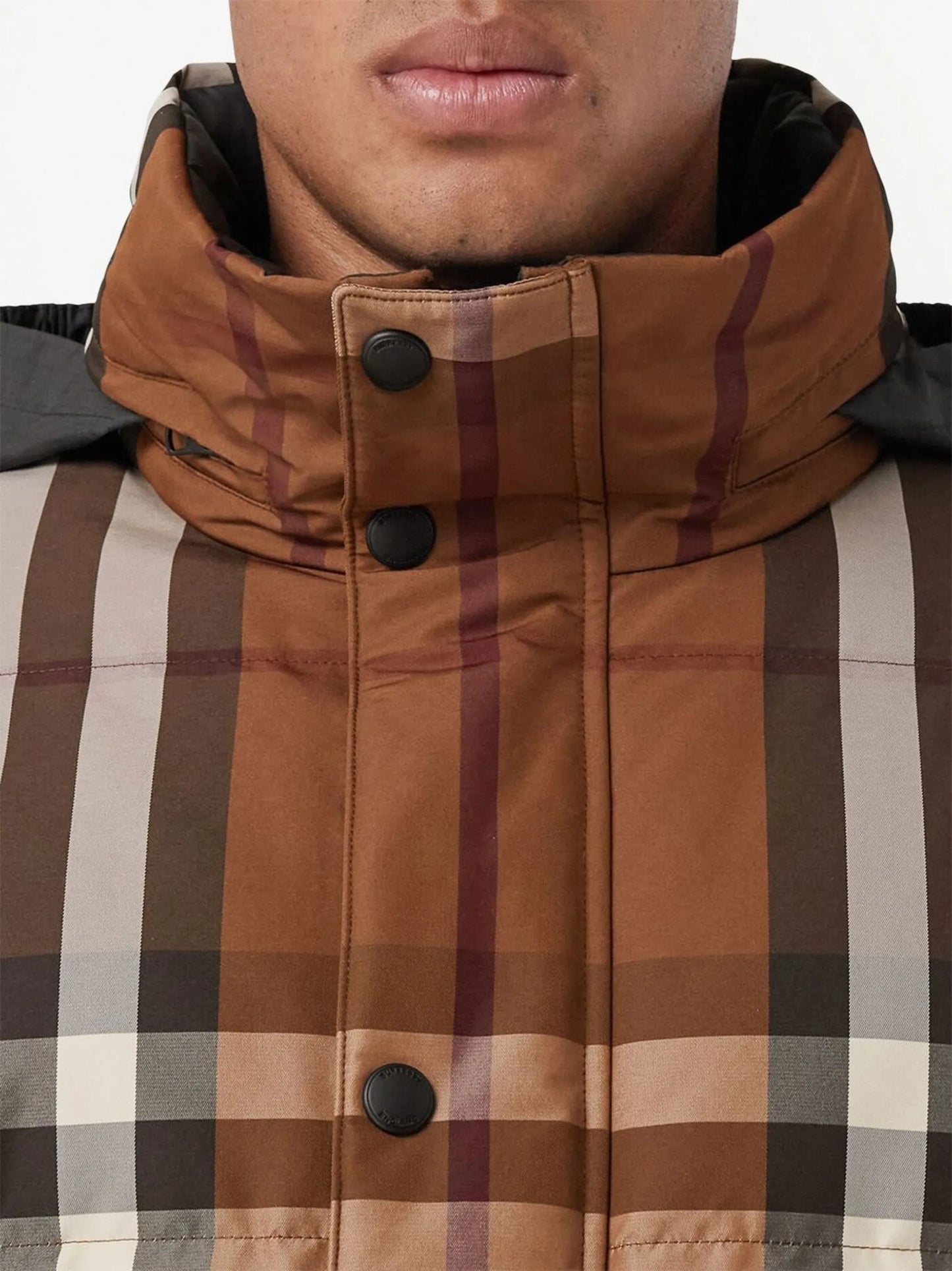 Vintage Check-pattern down jacket