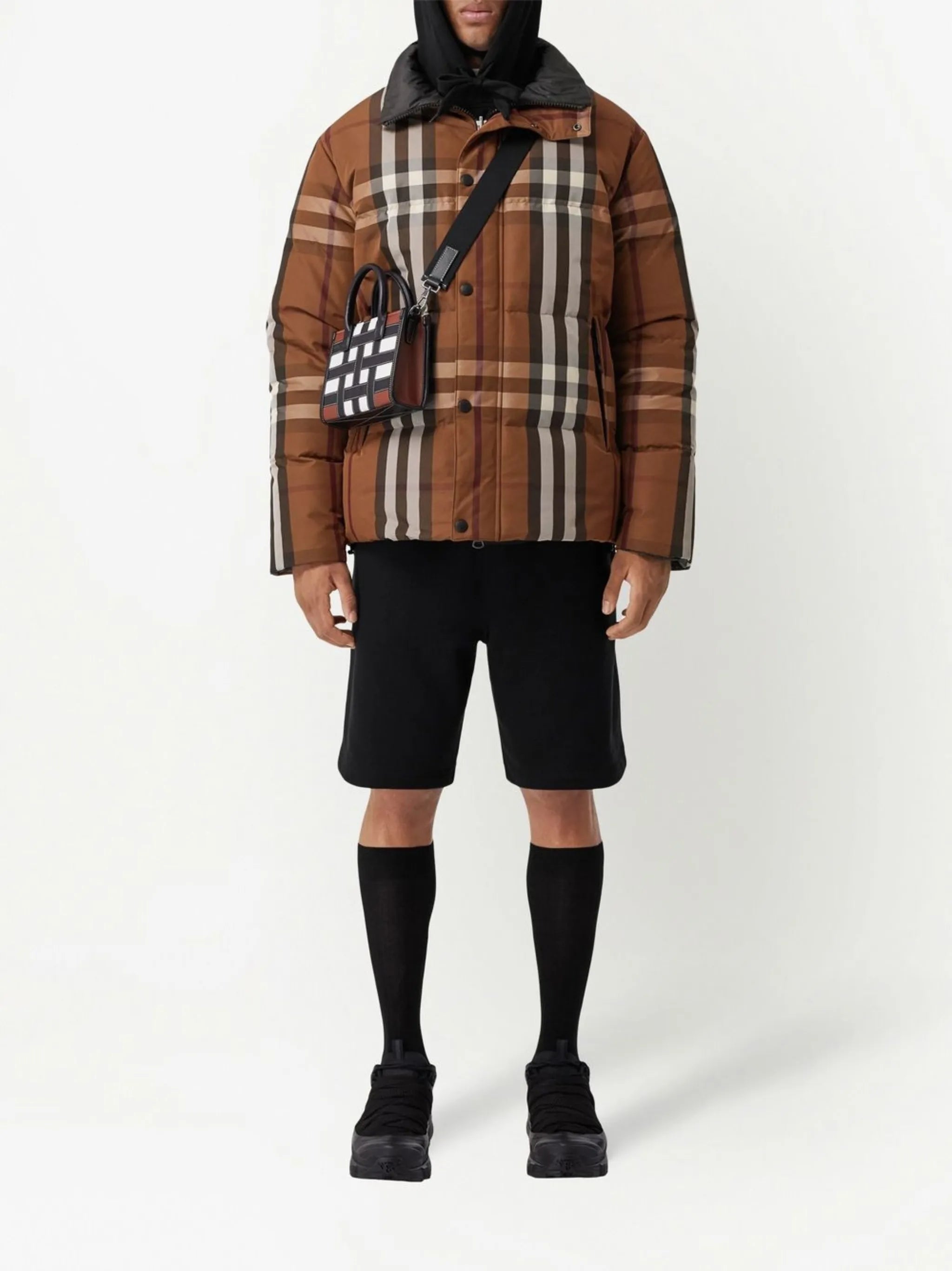 Vintage Check-pattern down jacket