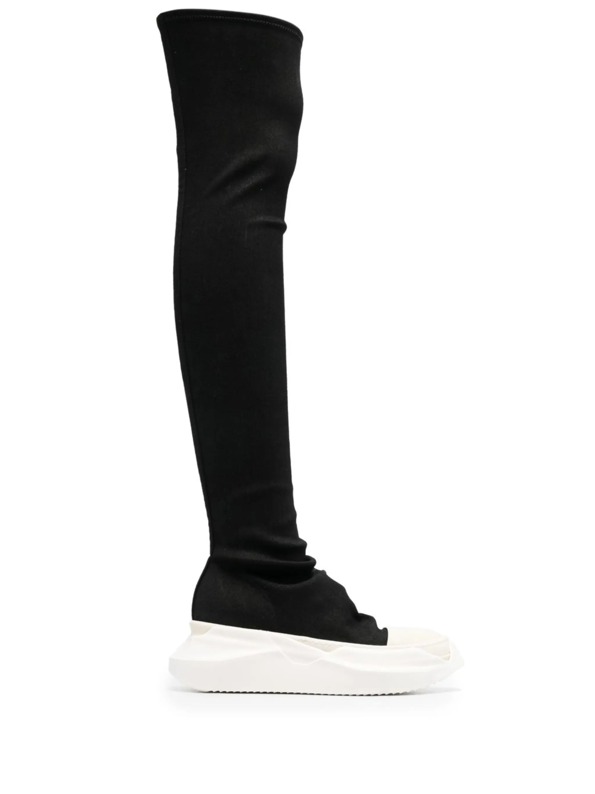 Abstract thigh-high boots