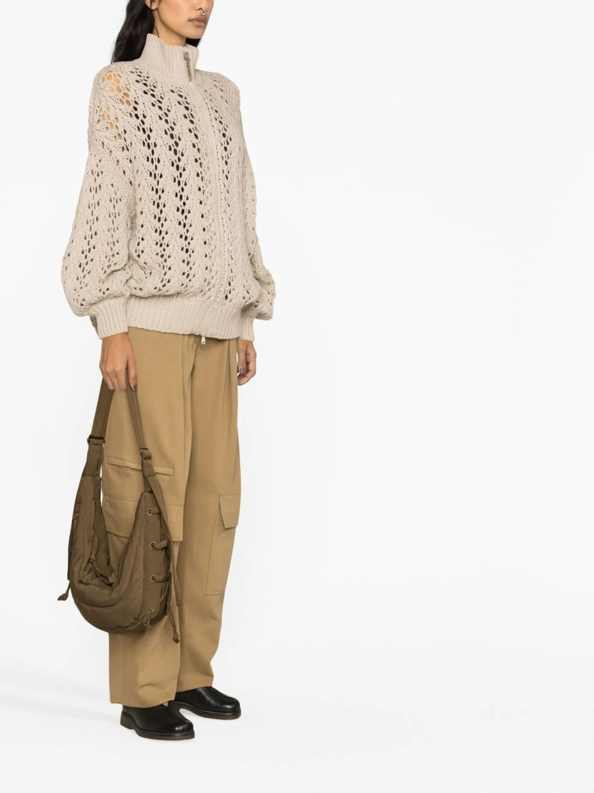 crochet zip-up cardigan