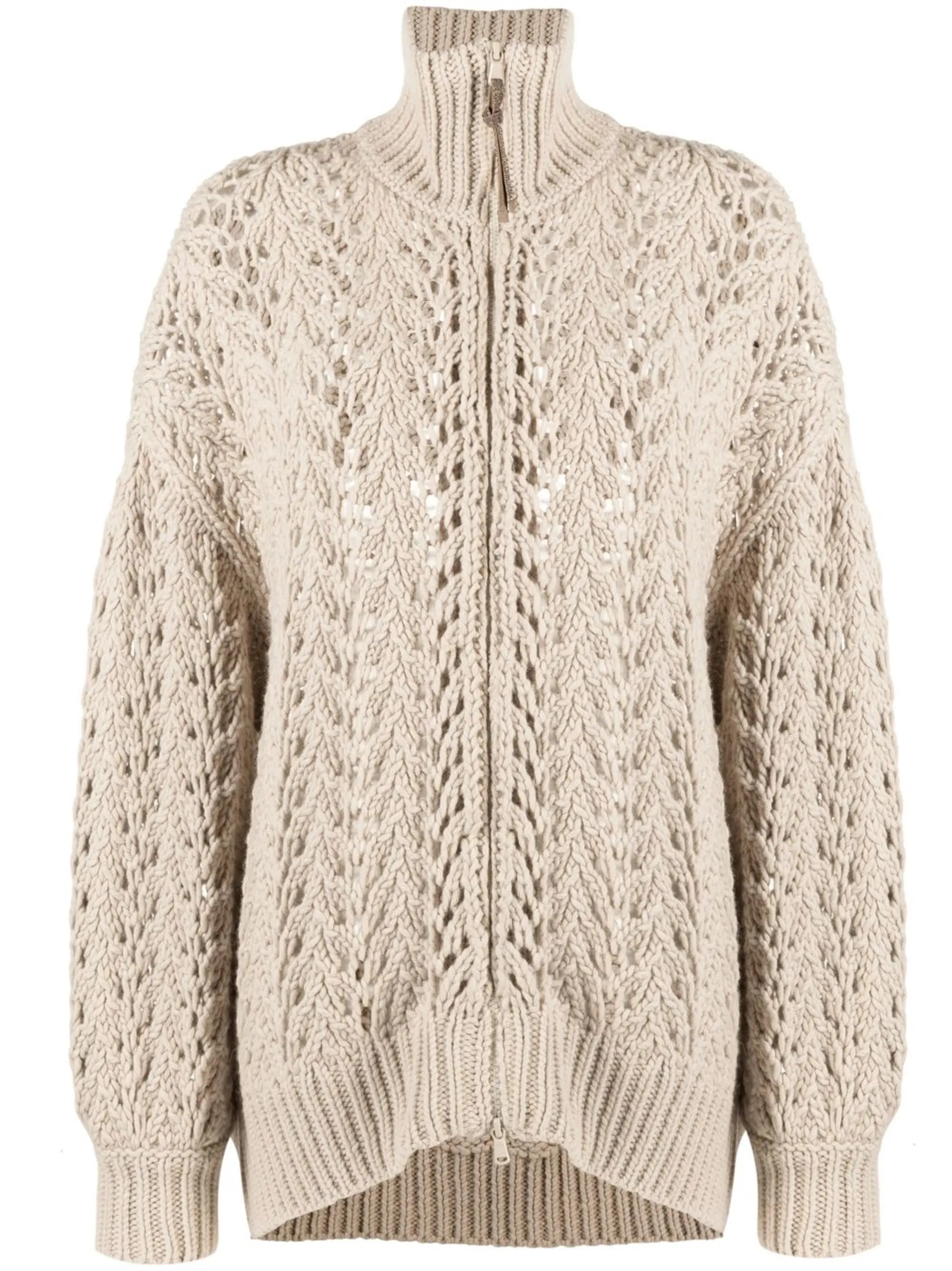 crochet zip-up cardigan