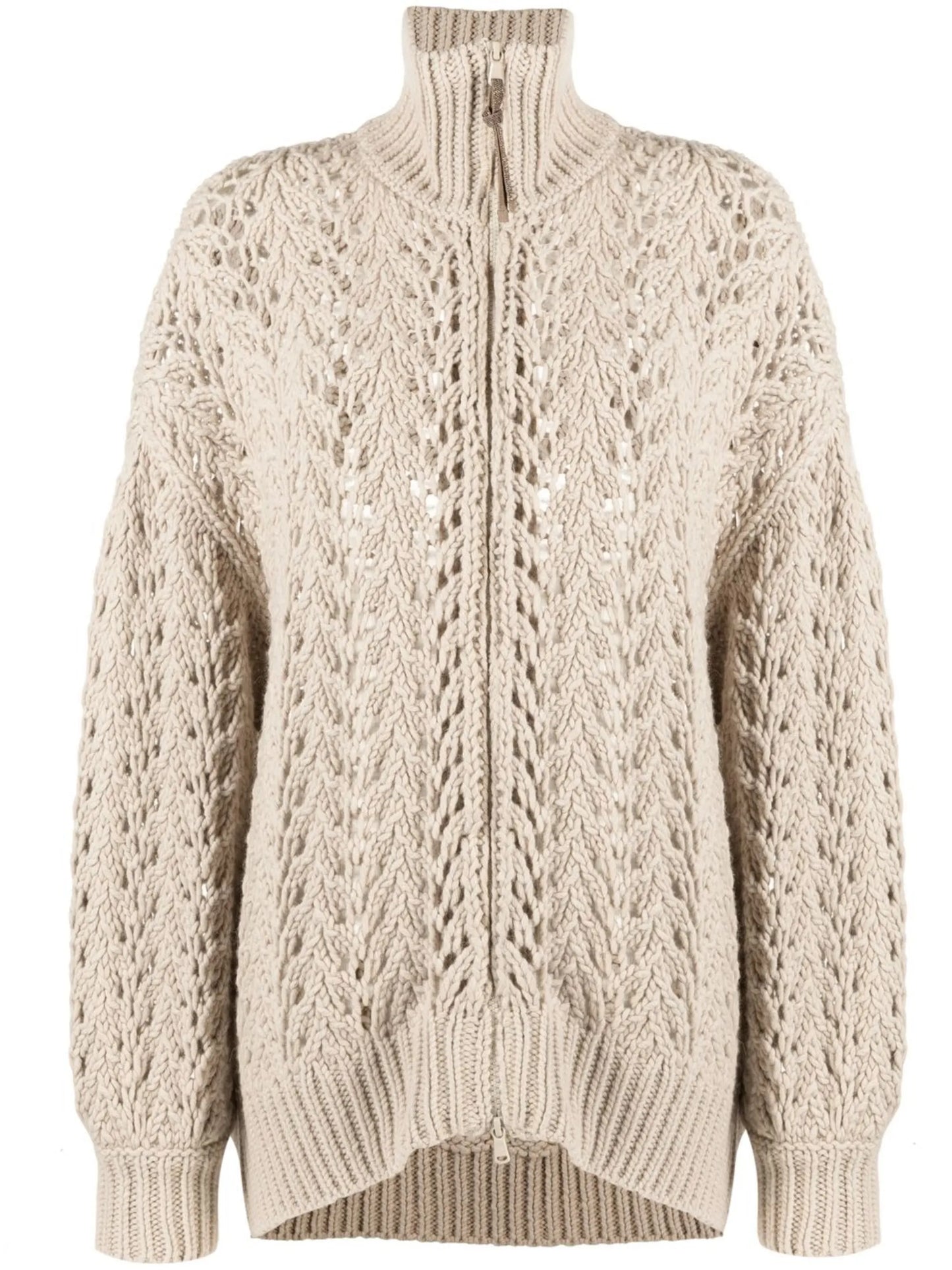 crochet zip-up cardigan