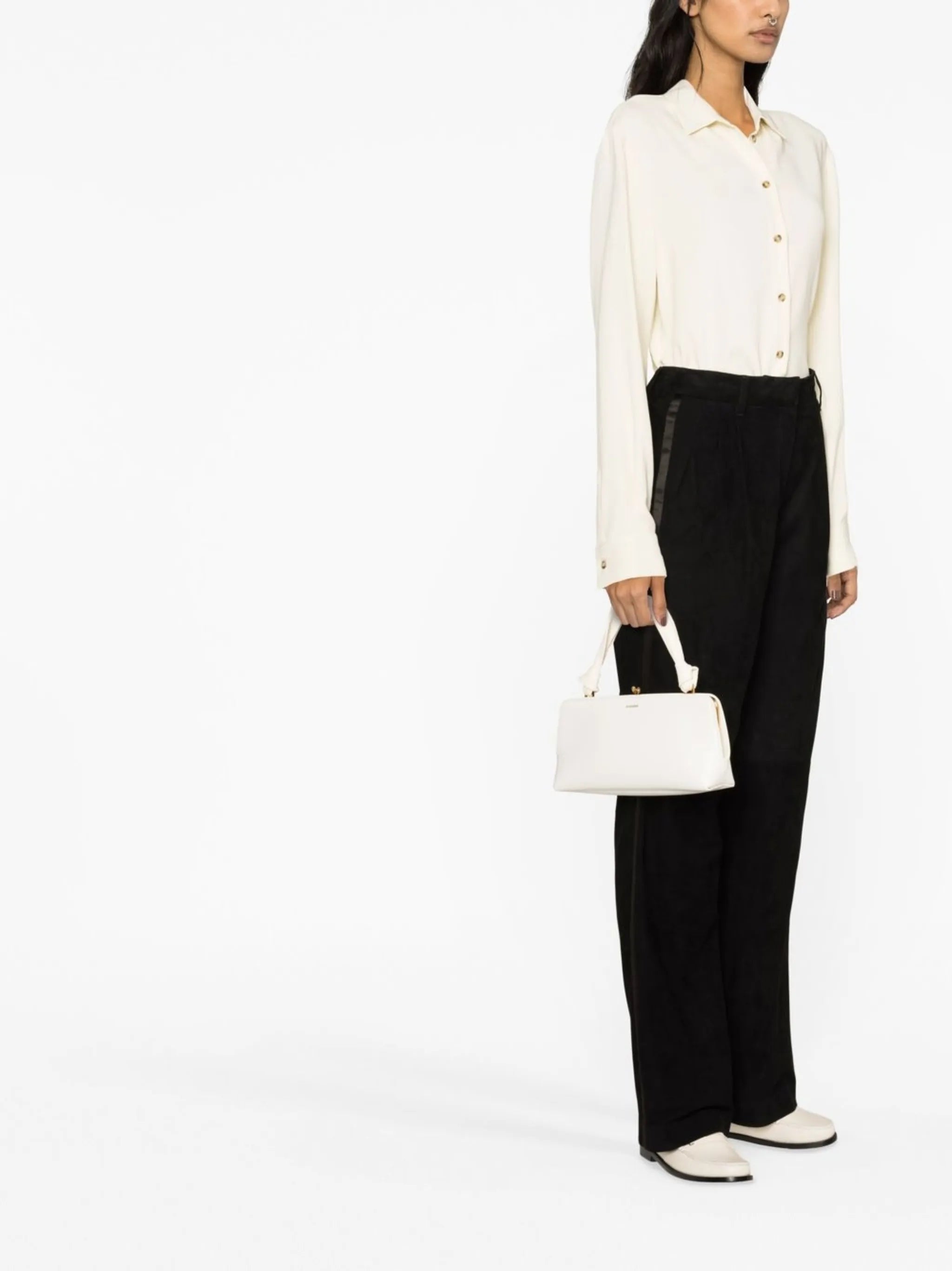 high-waisted tailored trousers