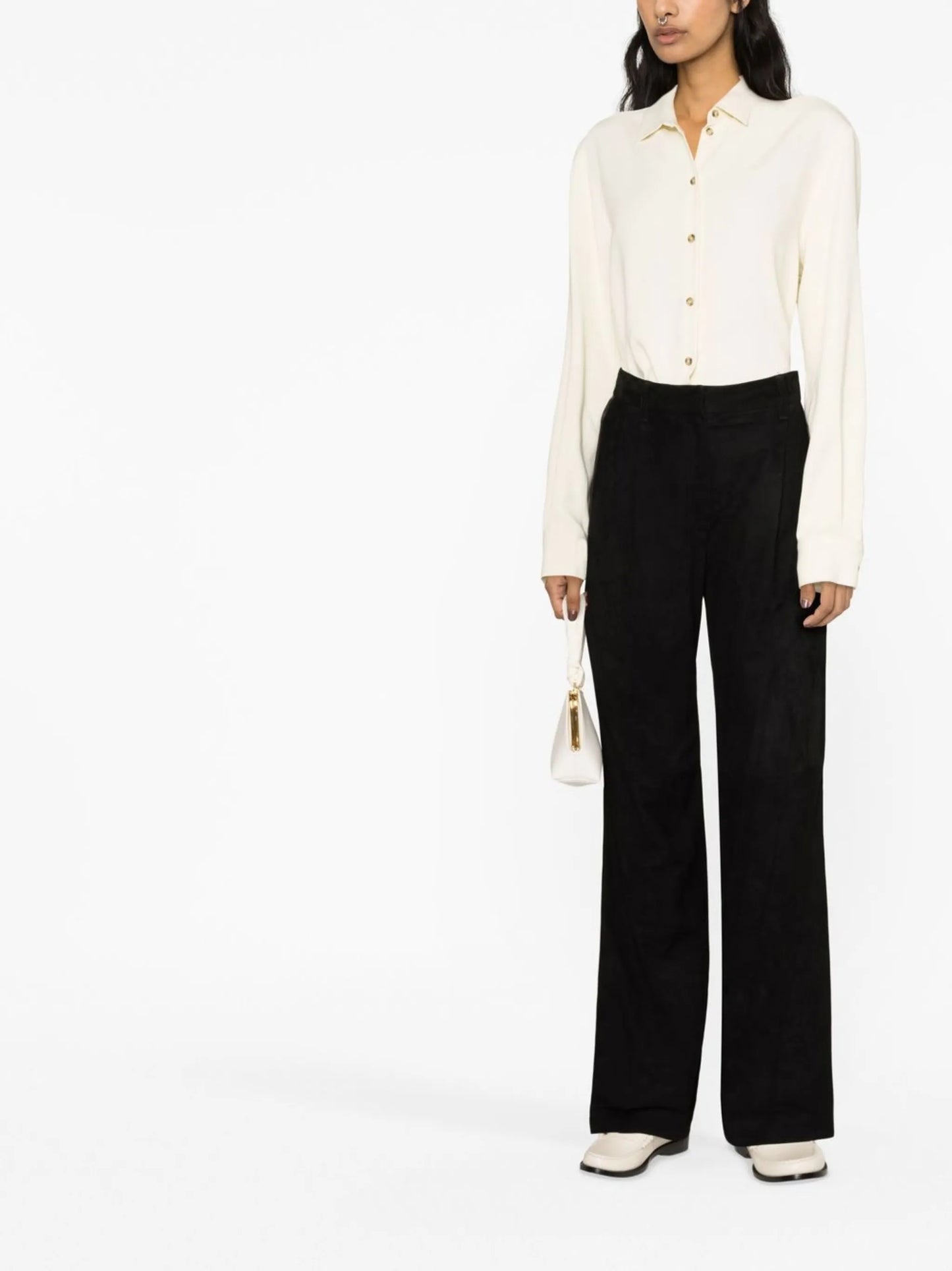 high-waisted tailored trousers