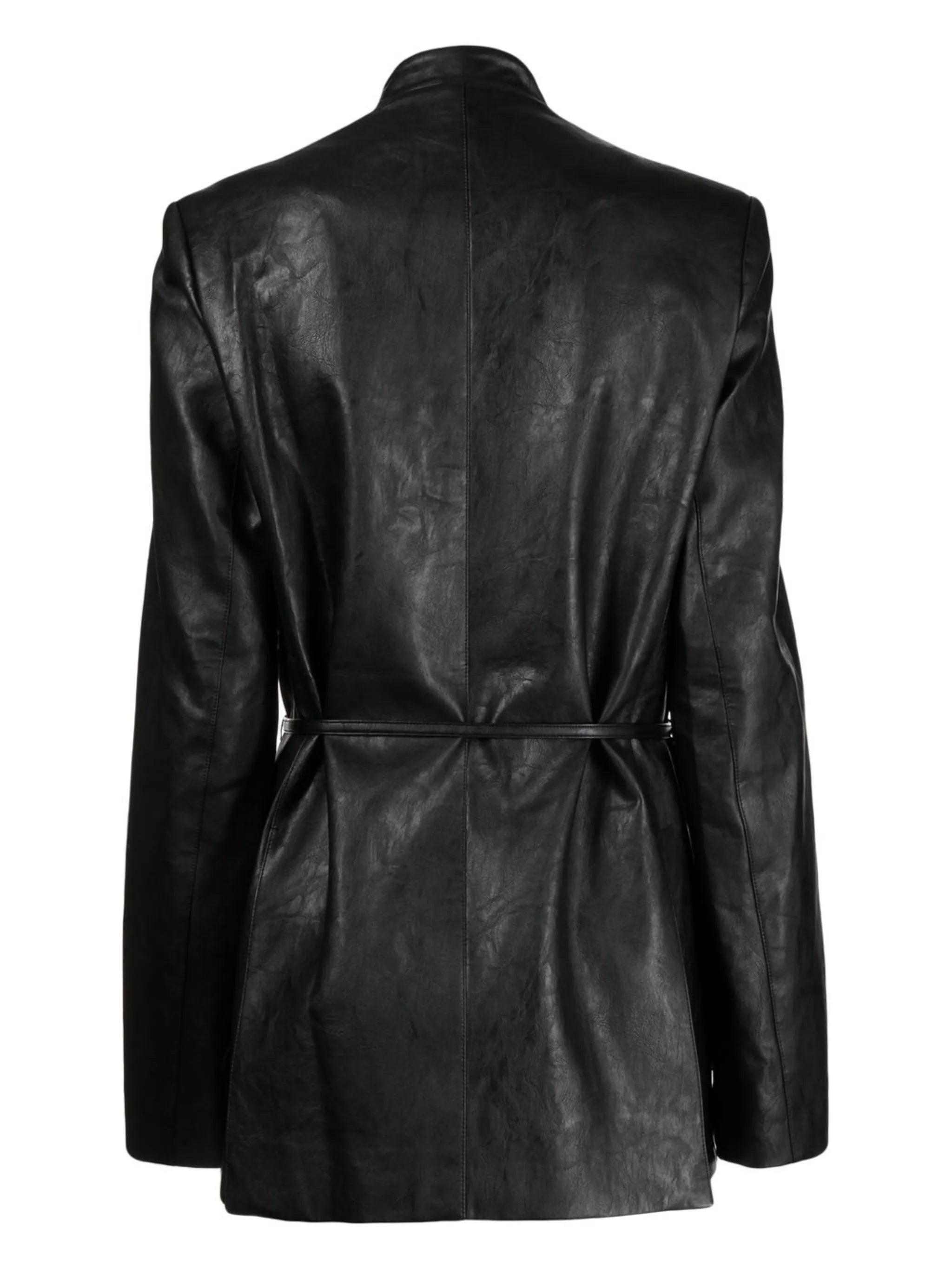belted double-breasted blazer